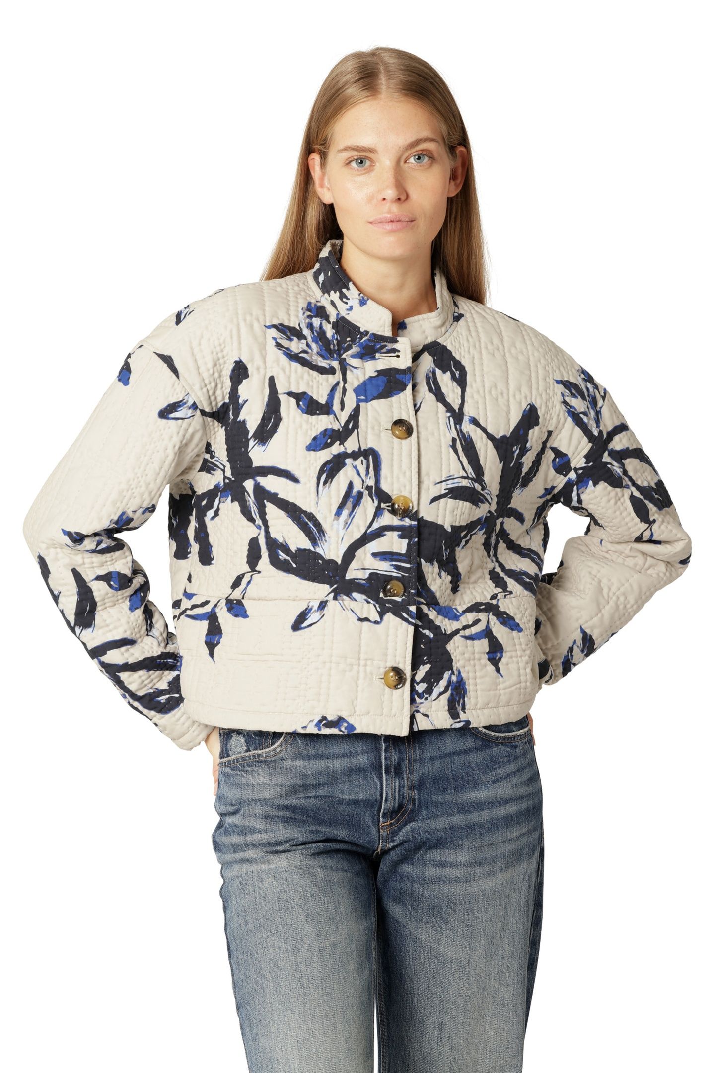 RAIN&OUTERWEAR QUILTTO01P BEIGE ARTSY STROKE FLOWER 6