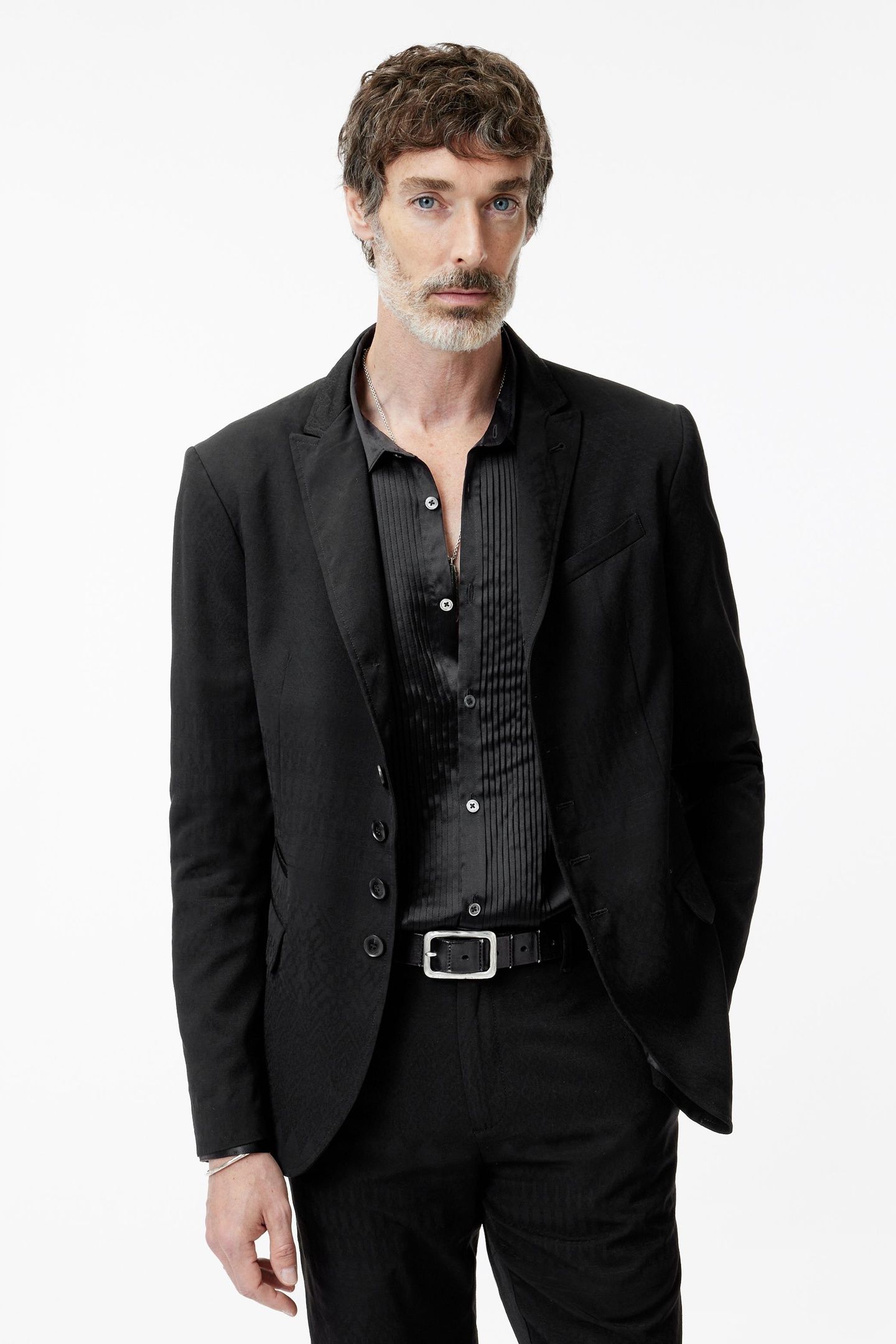 GERRY JACKET - SLIM FIT MULTI PEAK LAPEL BLACK 1