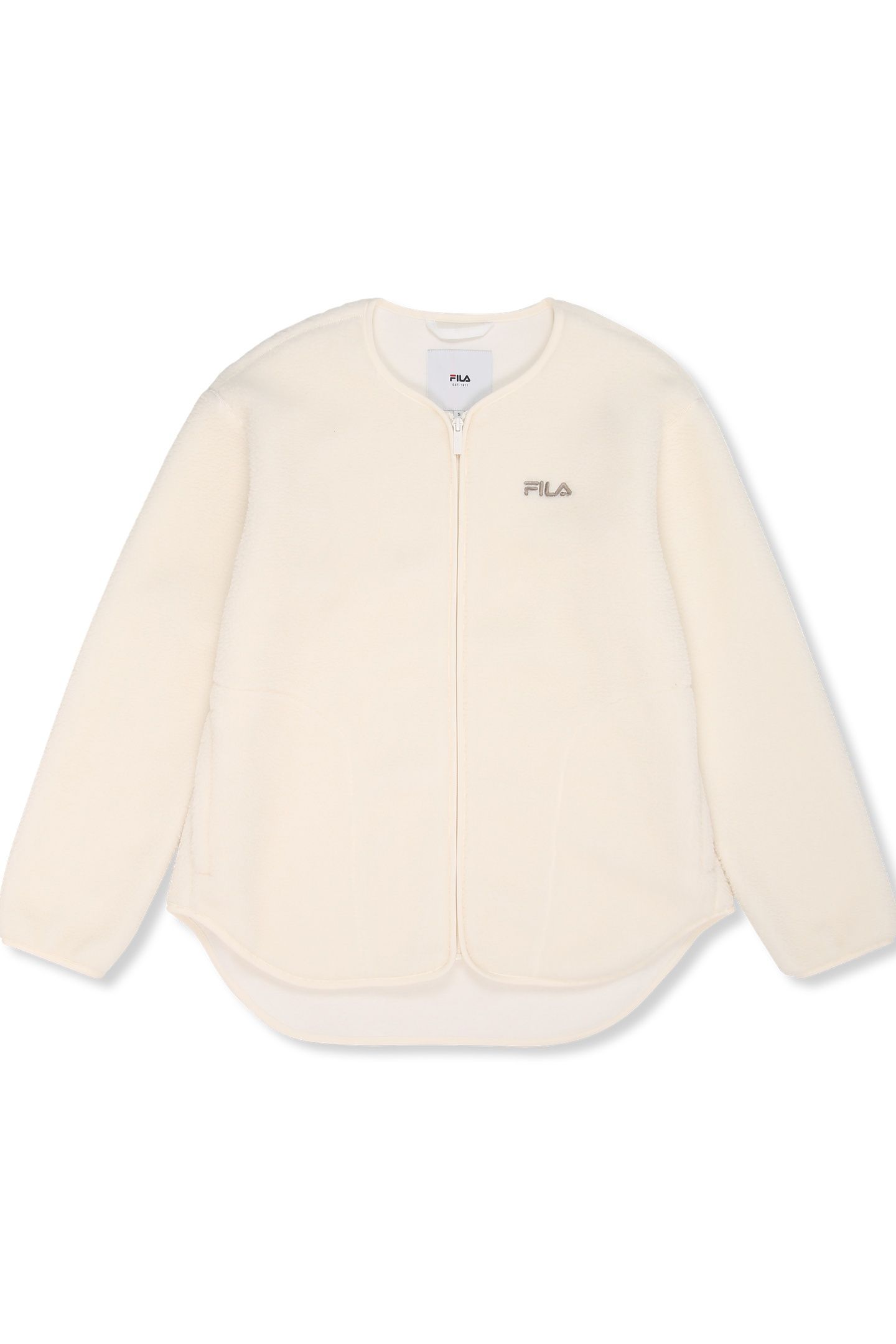 CASSIANO RELAXED TEDDY FLEECE JACKET EGRET 5