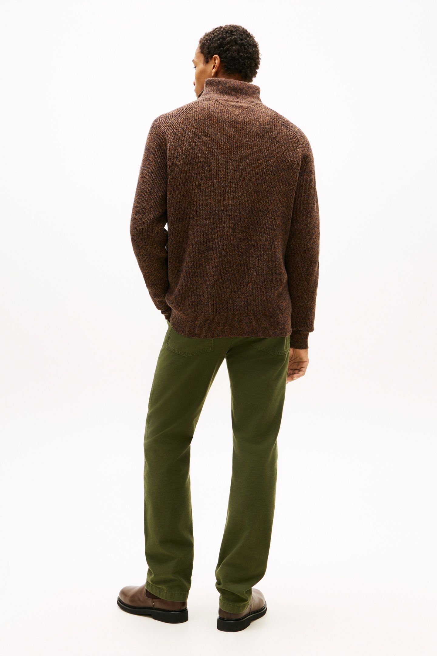 FISHERMAN RIB ZIP SWEATER HIGHLAND KHAKI 5