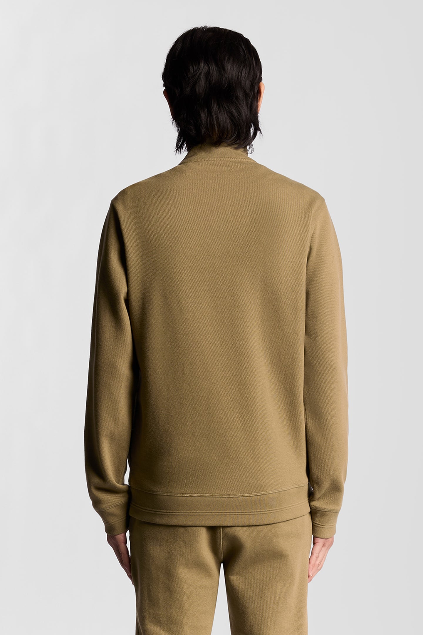 DIAGONAL WEAVE ZIP THROUGH DUSKY GREEN 3