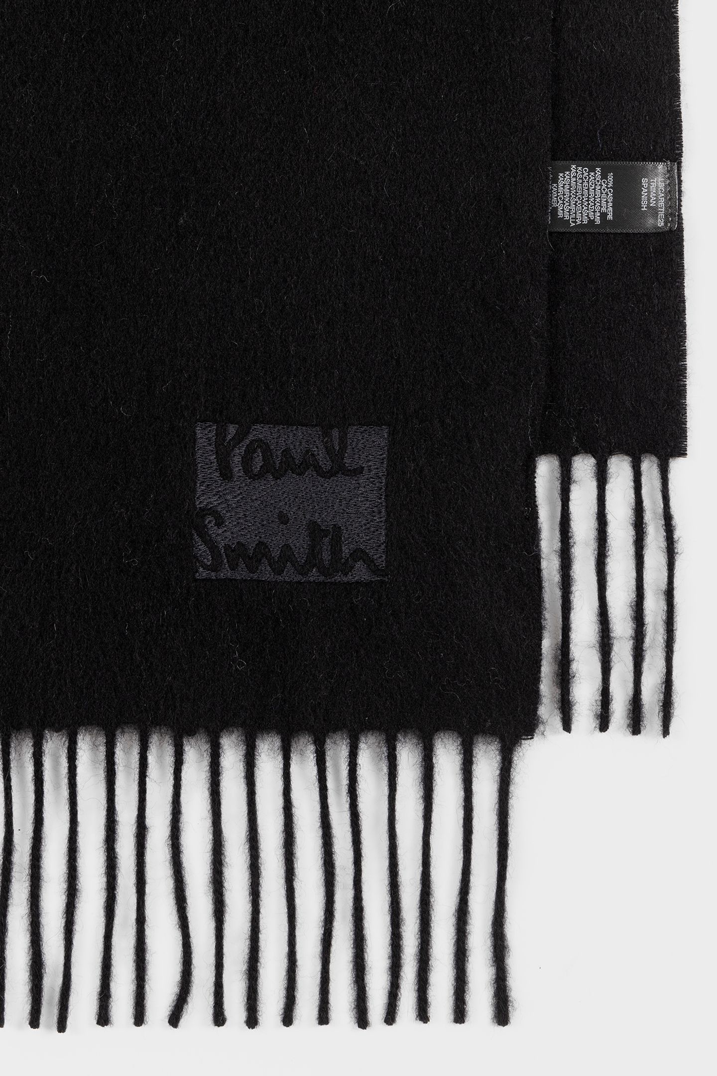 SCARF CASHMERE LOGO BLACK 4