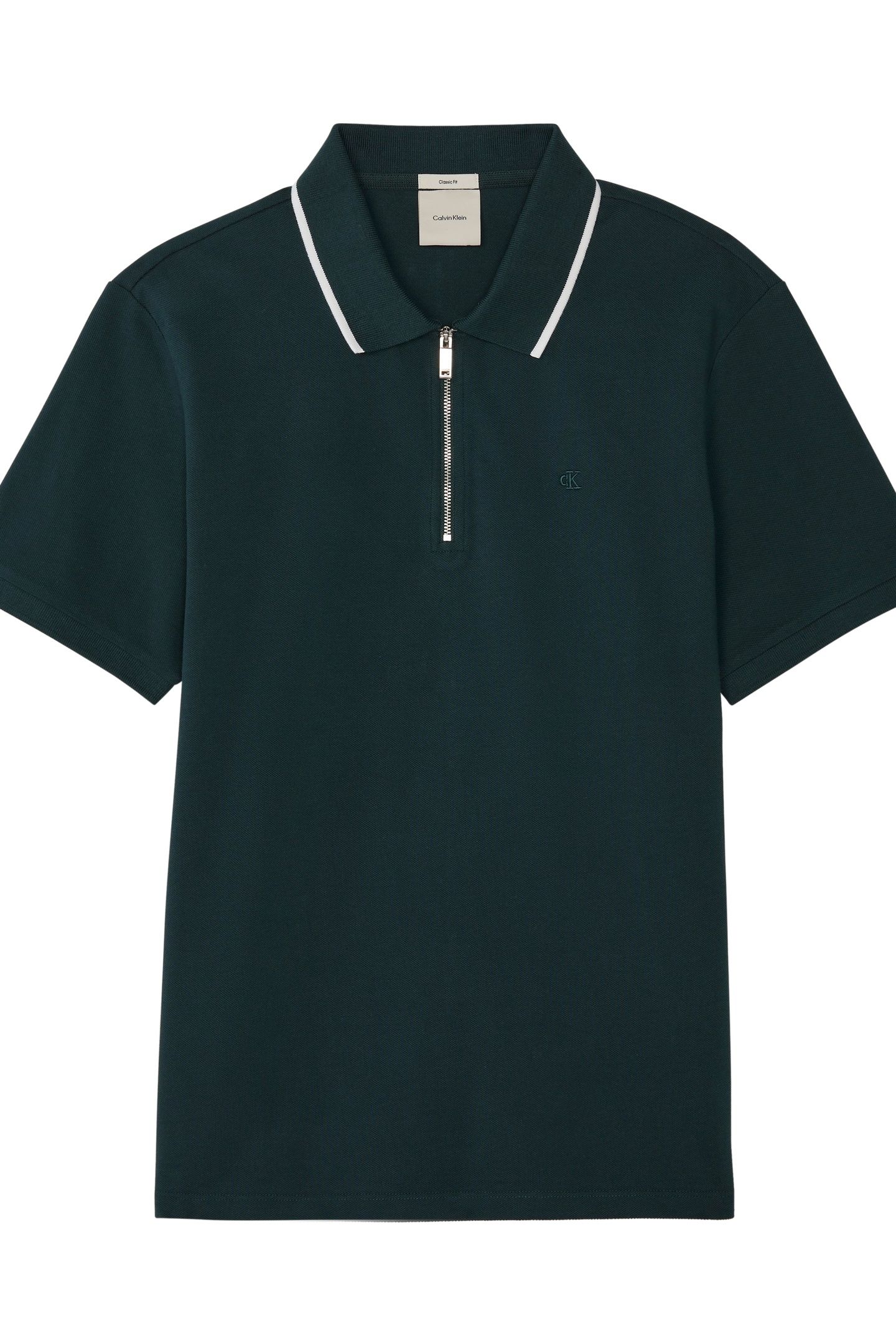 SS TIPPED ZIP PIQUE DARK TEAL 5