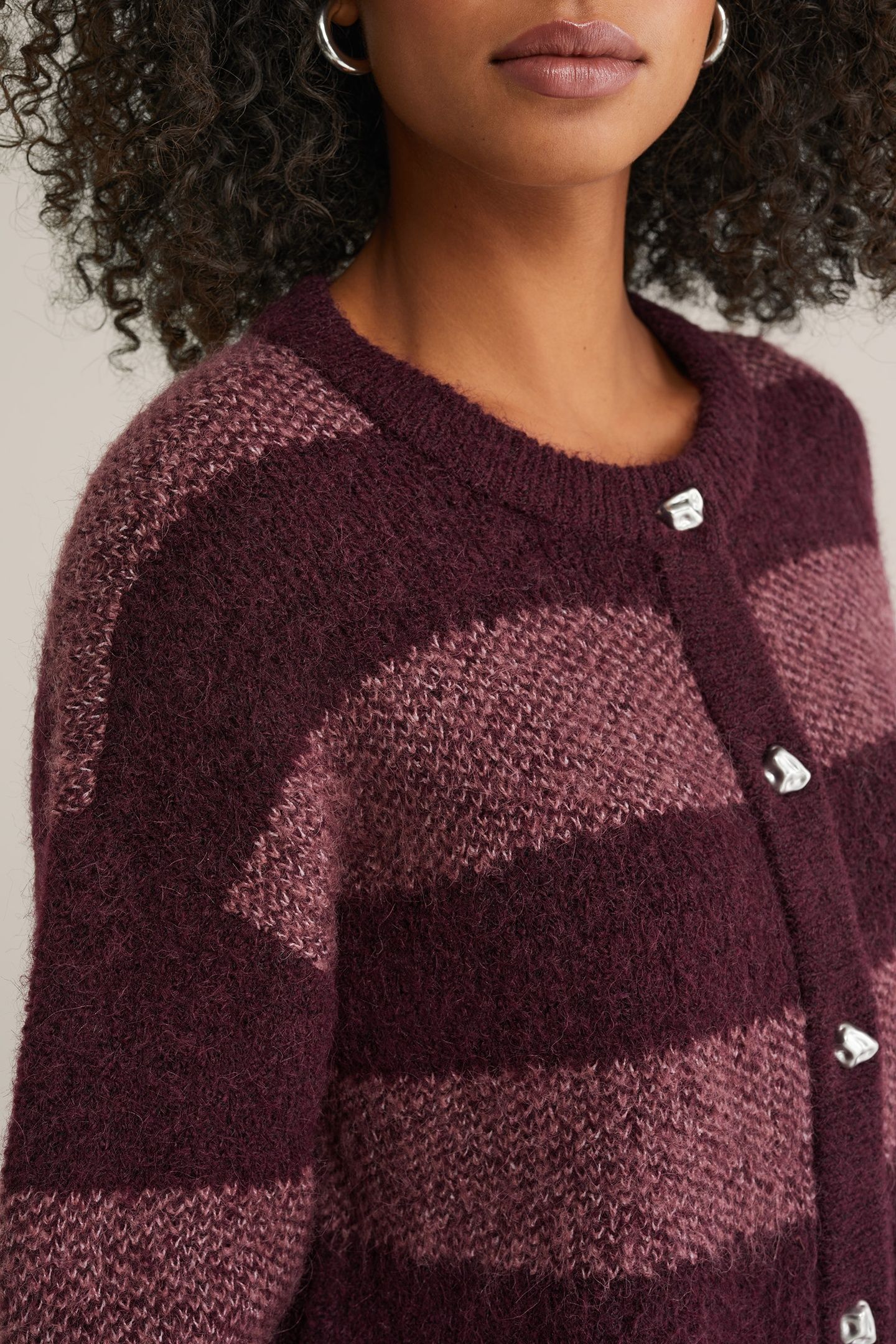KNITTED CARDIGAN AUBERGINE 5
