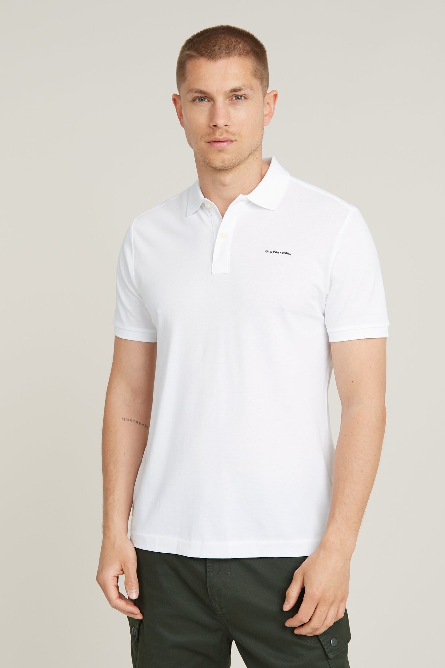 OLUV SLIM POLO S/S WHITE 2