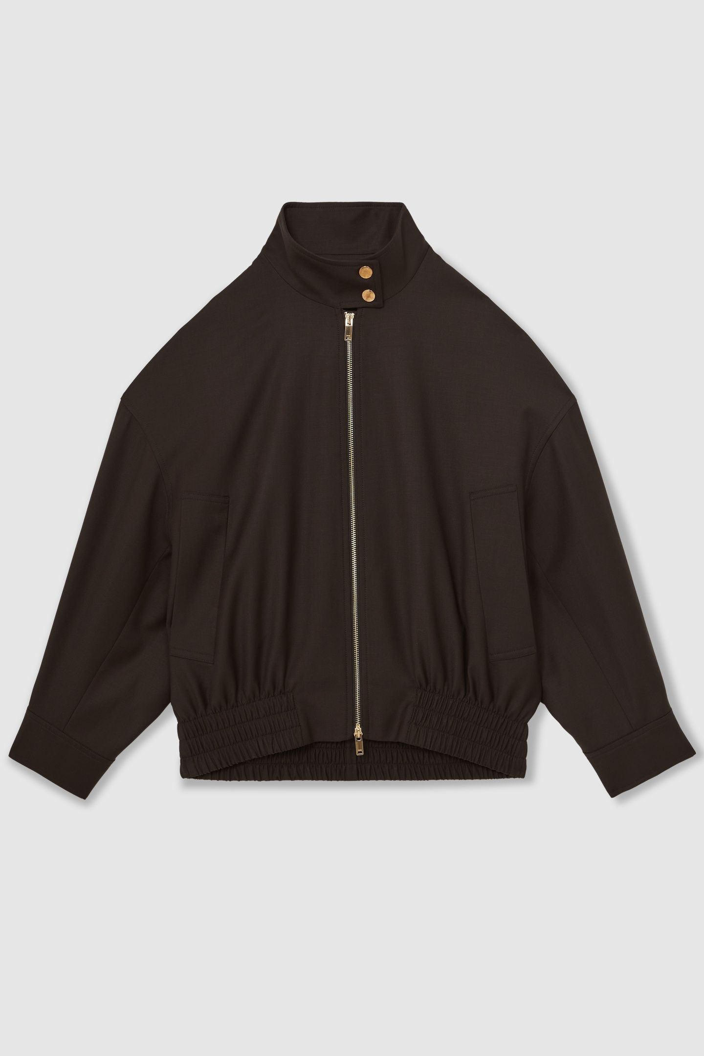 CASUAL BOMBER JACKET CHOCOLATE BROWN 4