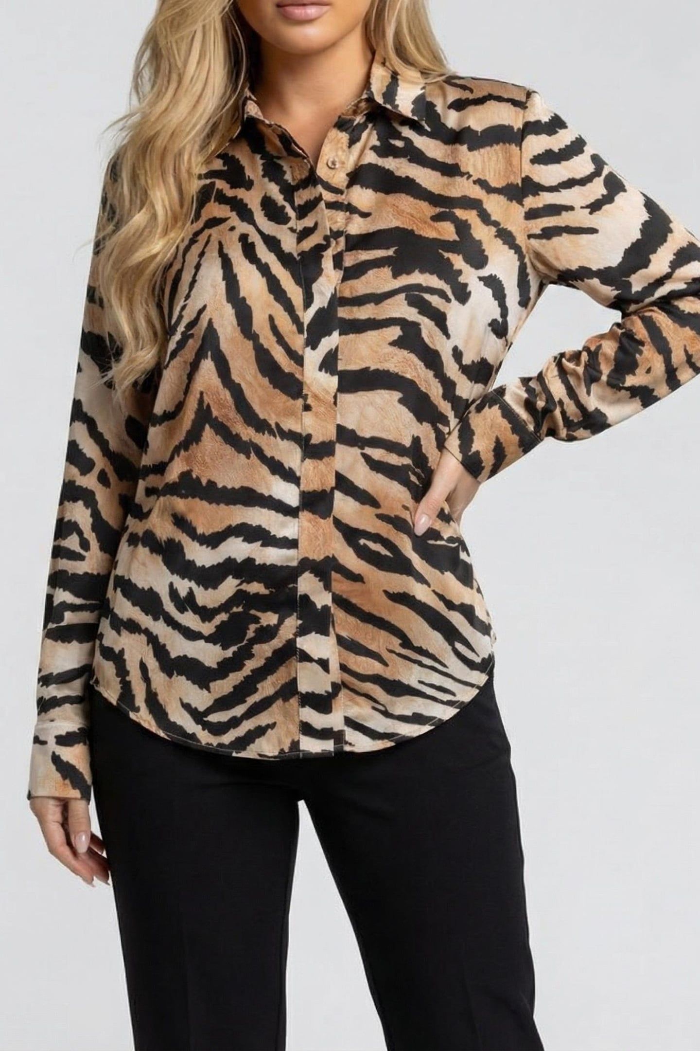 MARCIANO BY GUESS NEW MELISSA SHIRT TIGER BLAZE 1