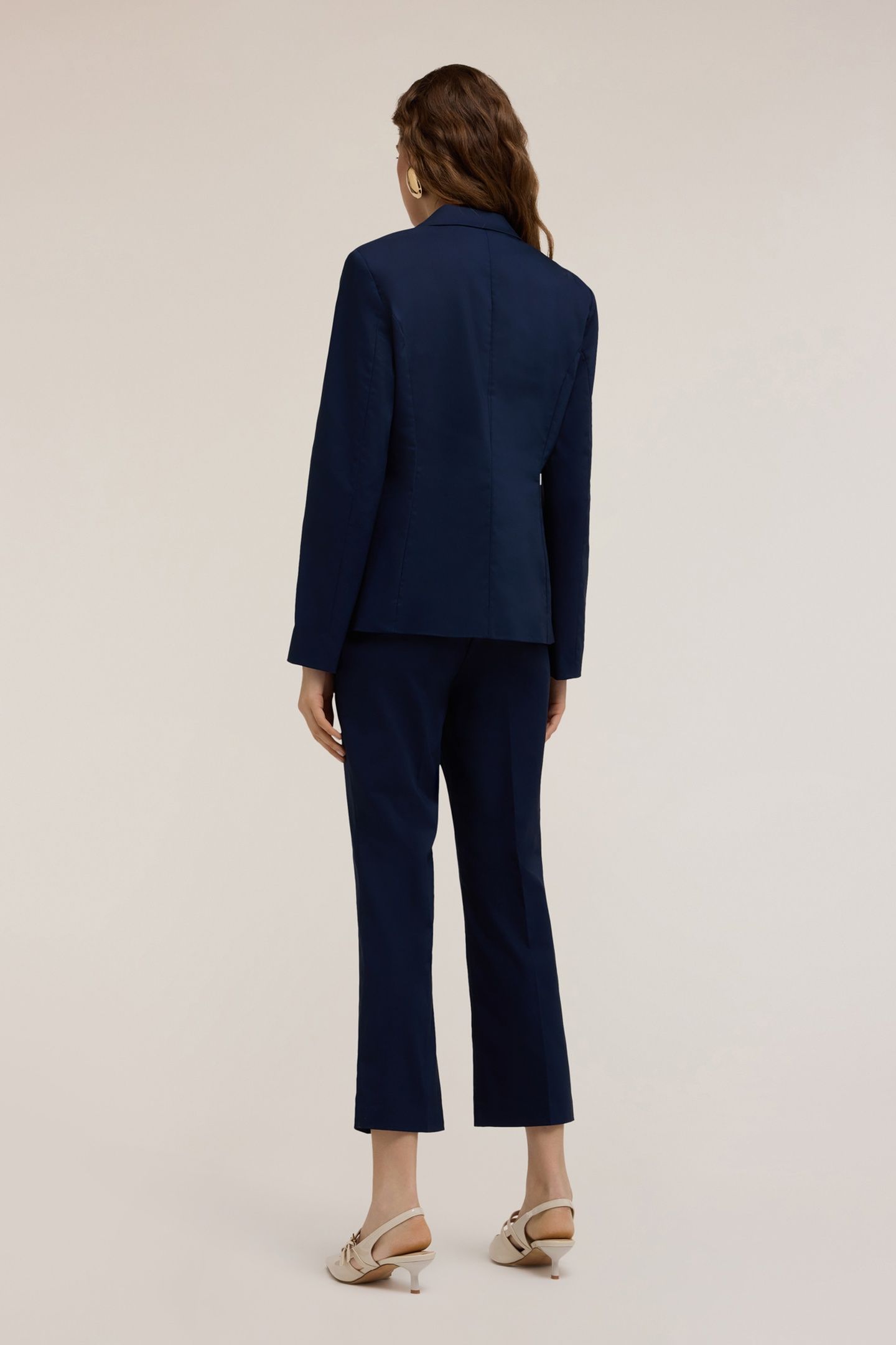 SINGLE-BREASTED BLAZER IN TECHNICAL COTTON BLUE 2