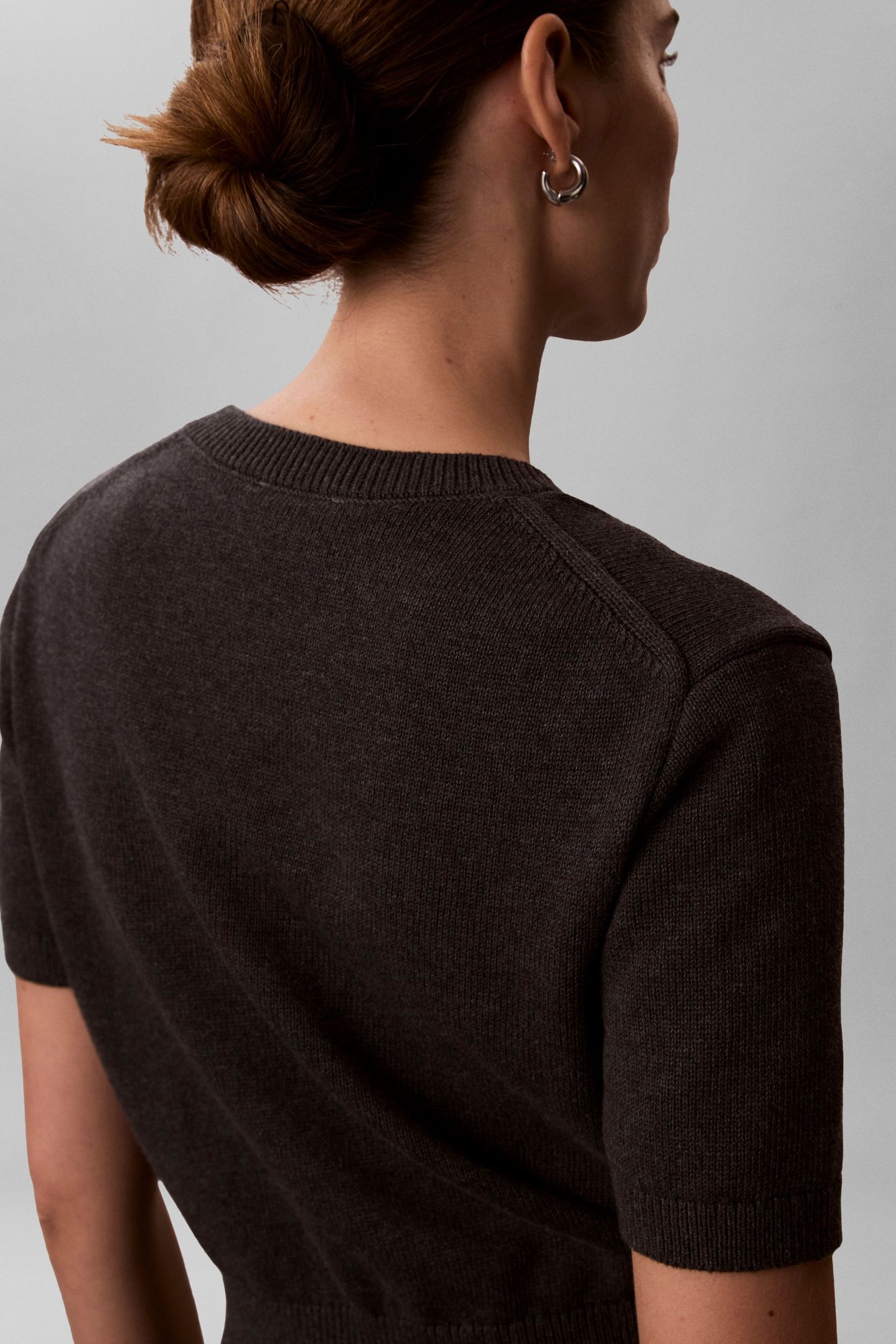 CHUNKY COTTON GRAPHIC SWEATER B85 CHARCOAL HEATHER 3