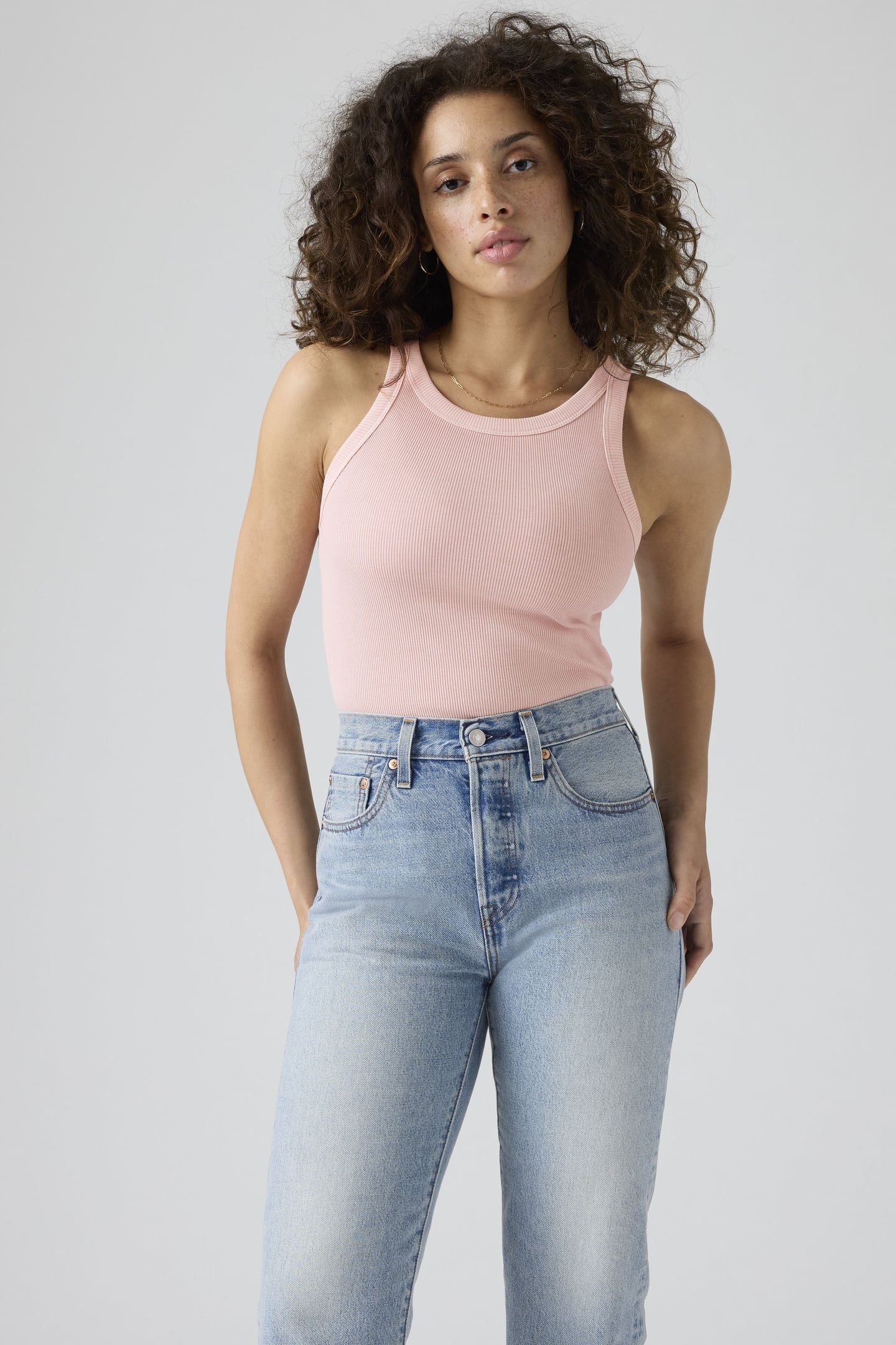 ESSENTIAL RACER TANK TOP PINK 1