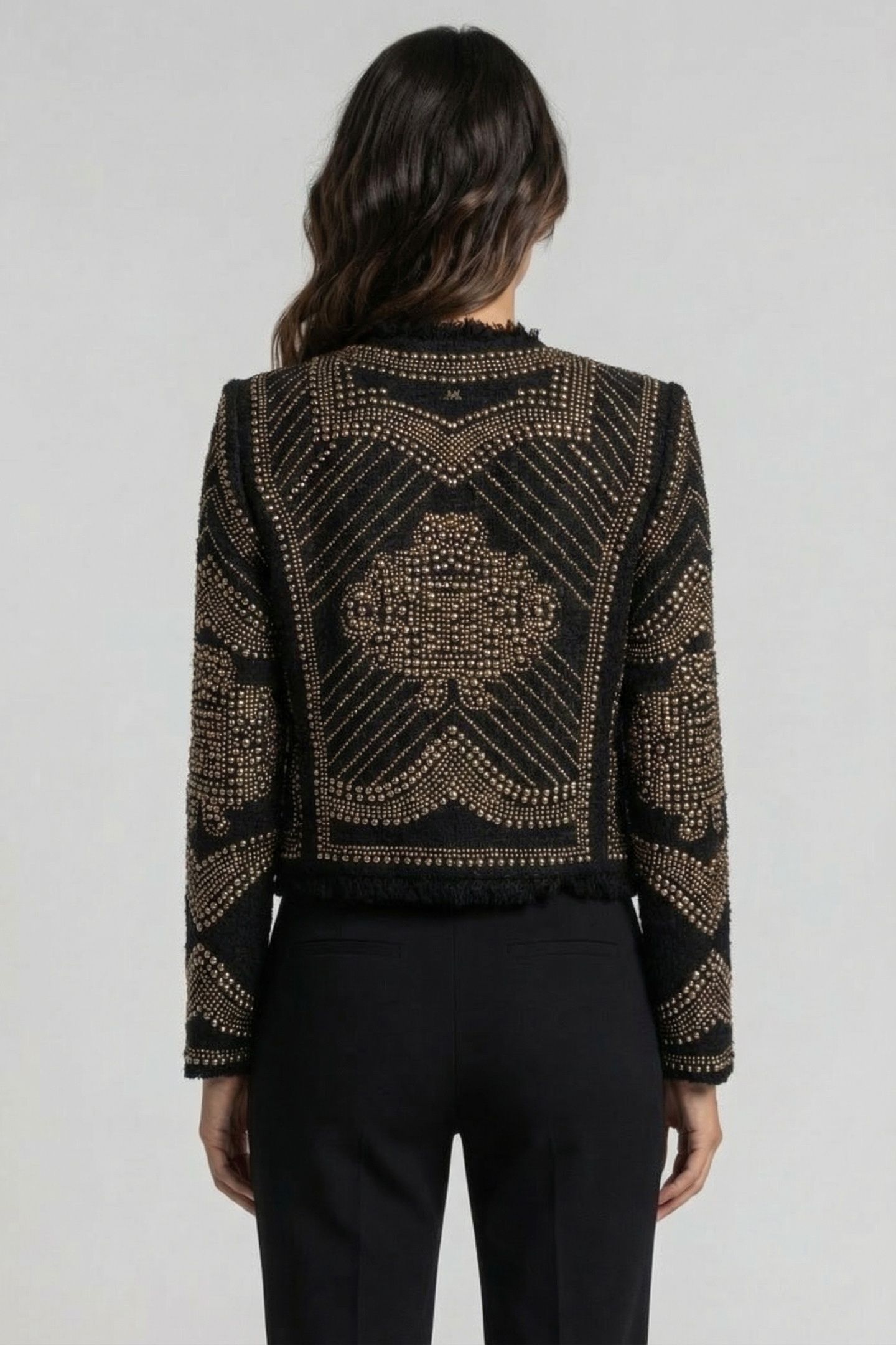 MARCIANO BY GUESS HELENE CROPPED STUDDED JACKET BLACK/GOLD 5