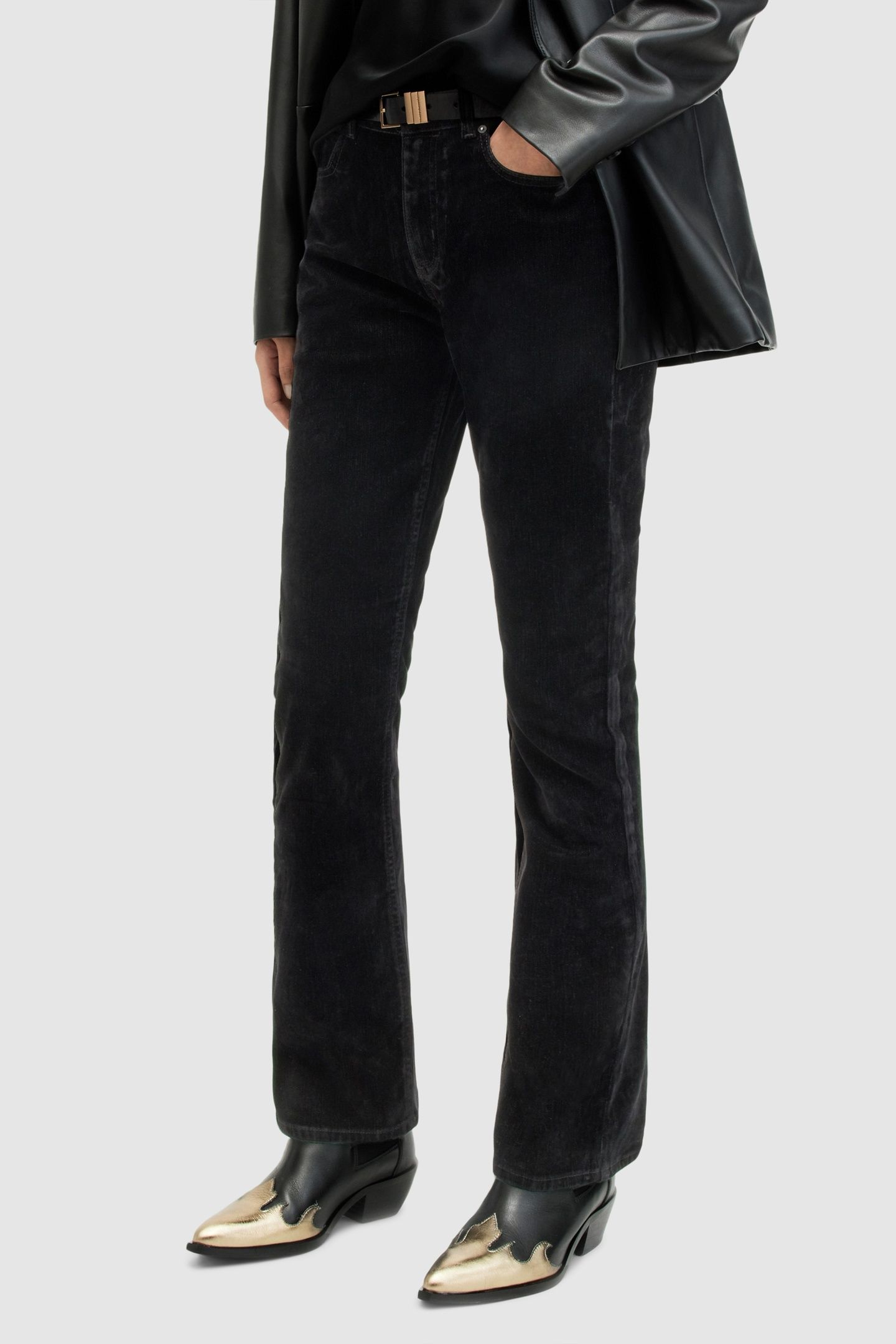 HOLLIS FLOCK BOOTCUT BLACK 1