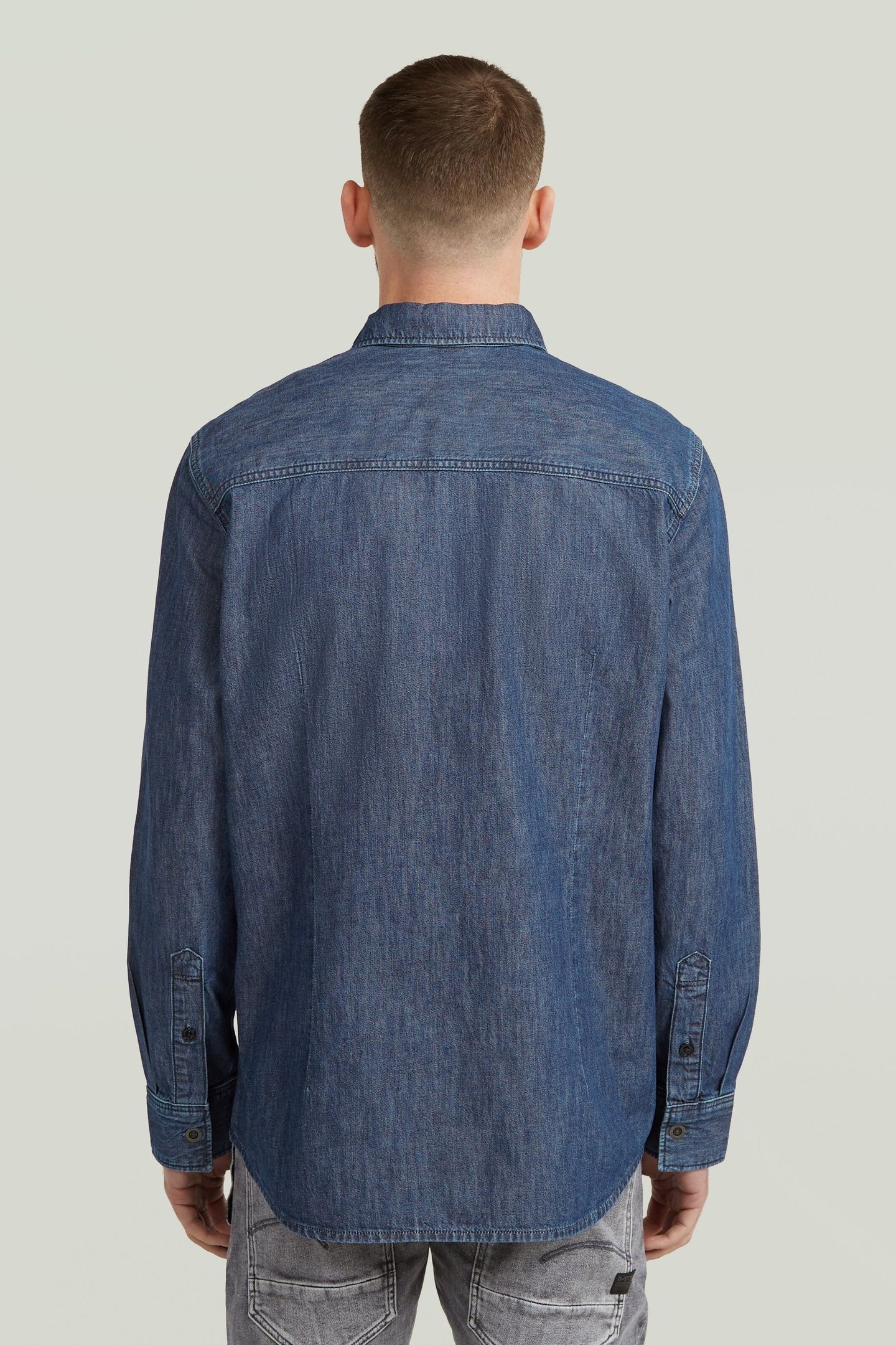 CLEAN SLIM SHIRT L/S WORN IN SEA STONE 3