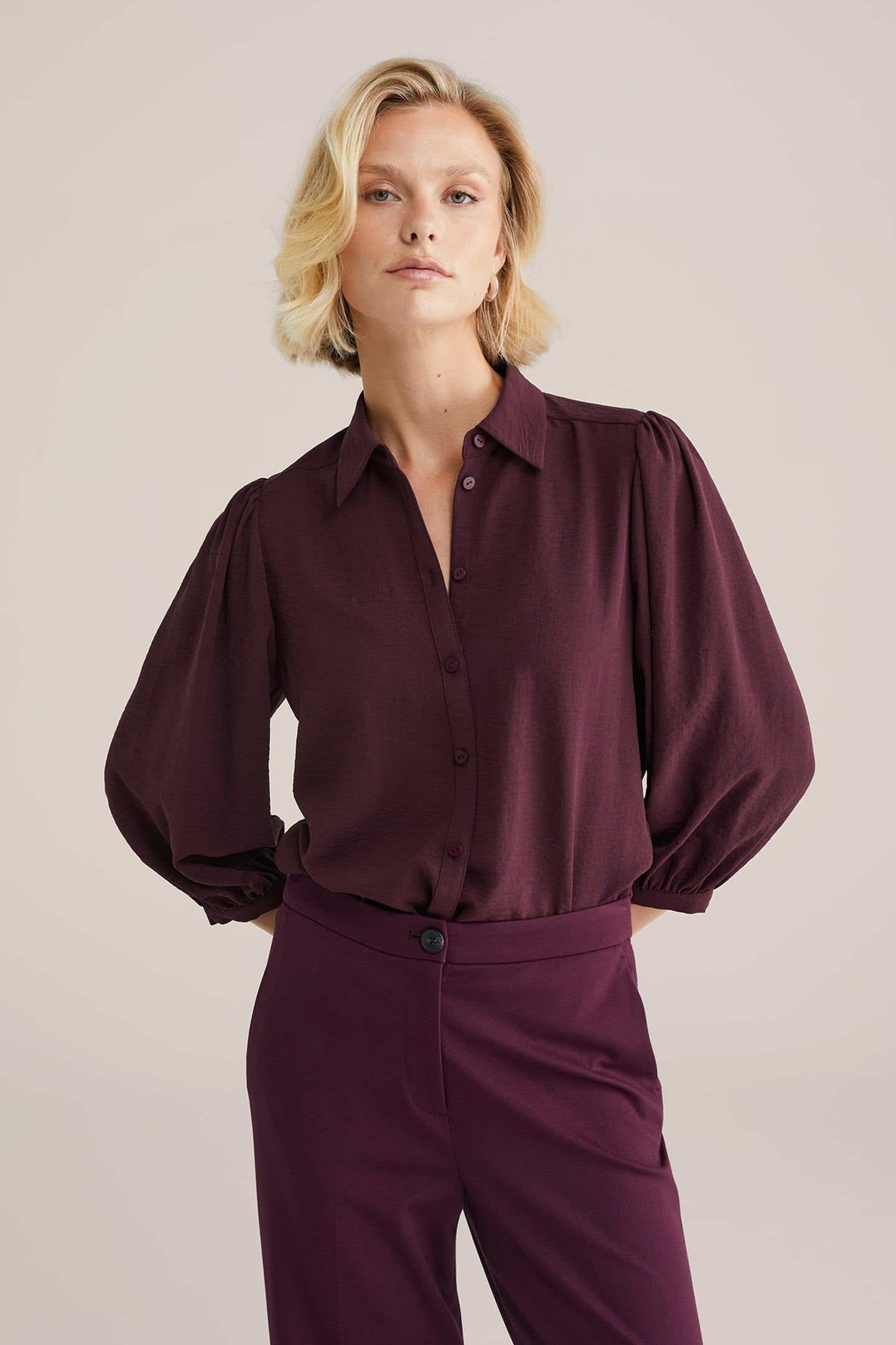 BLOUSE BURGUNDY RED 1