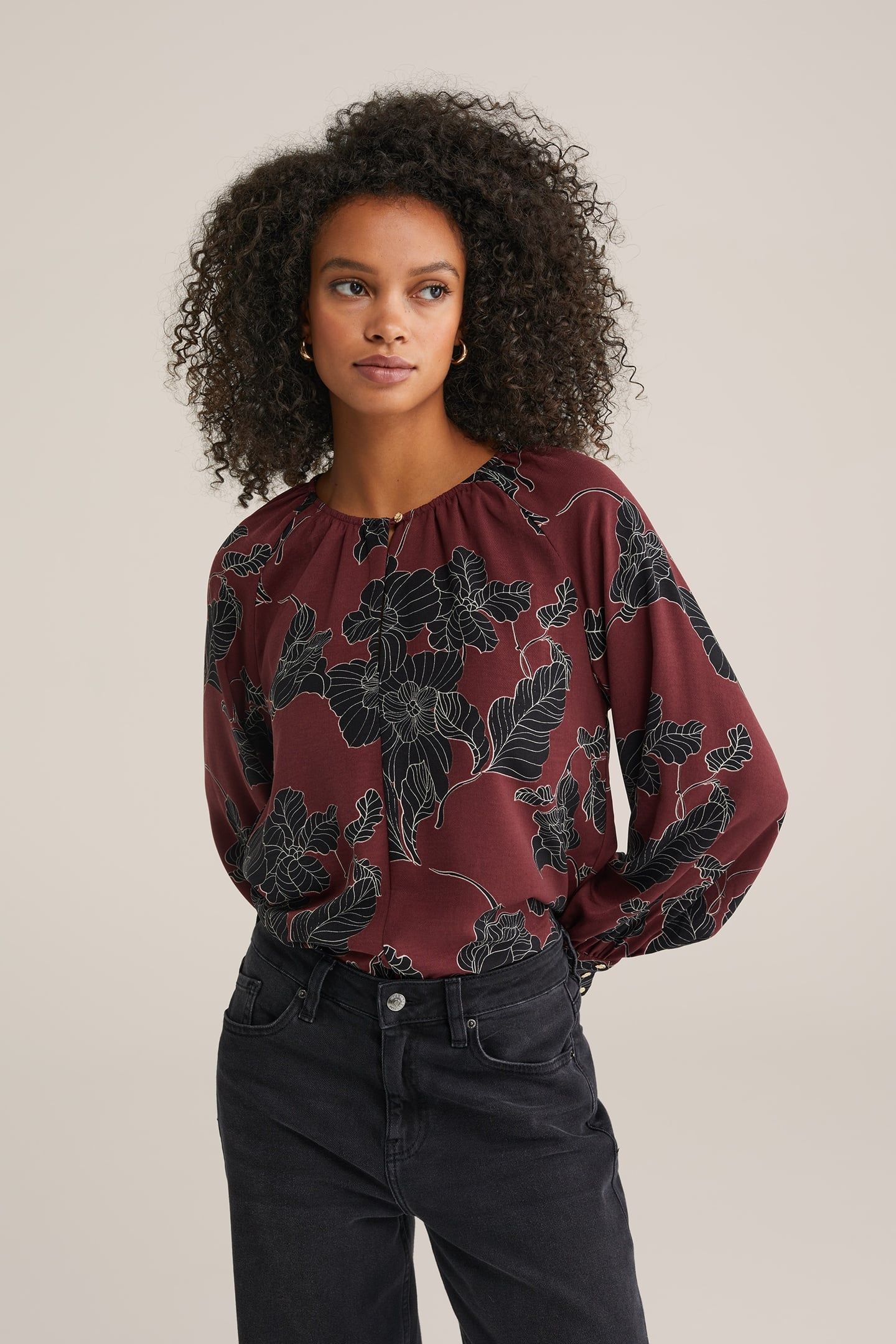 BLOUSE BURGUNDY RED 1
