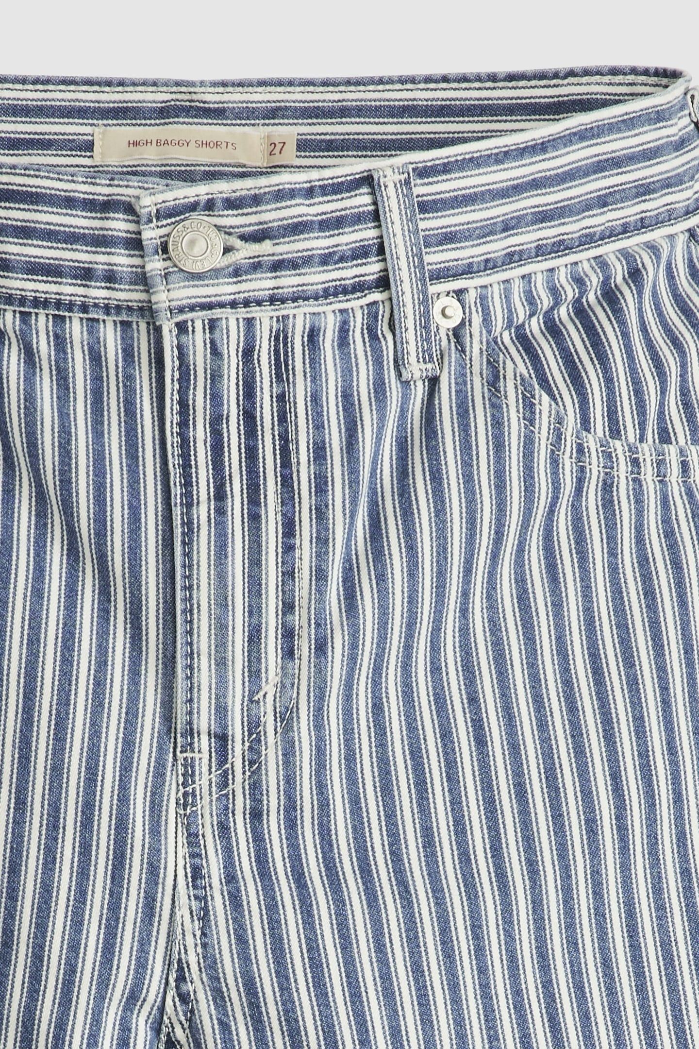 HIGH RISE BAGGY SHORTS BLUE 7