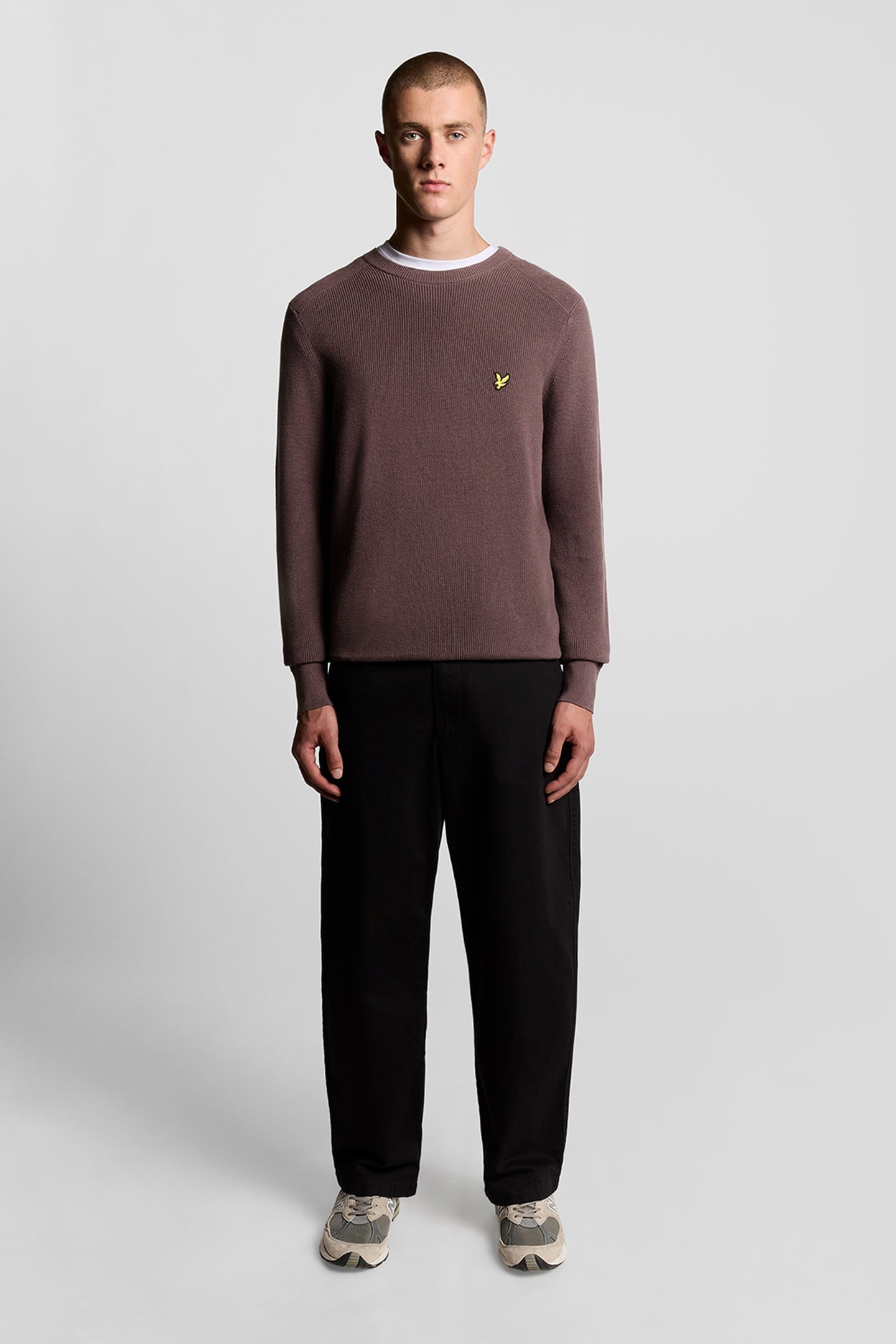 ENGINEERED RIB CREW NECK ESPRESSO 1