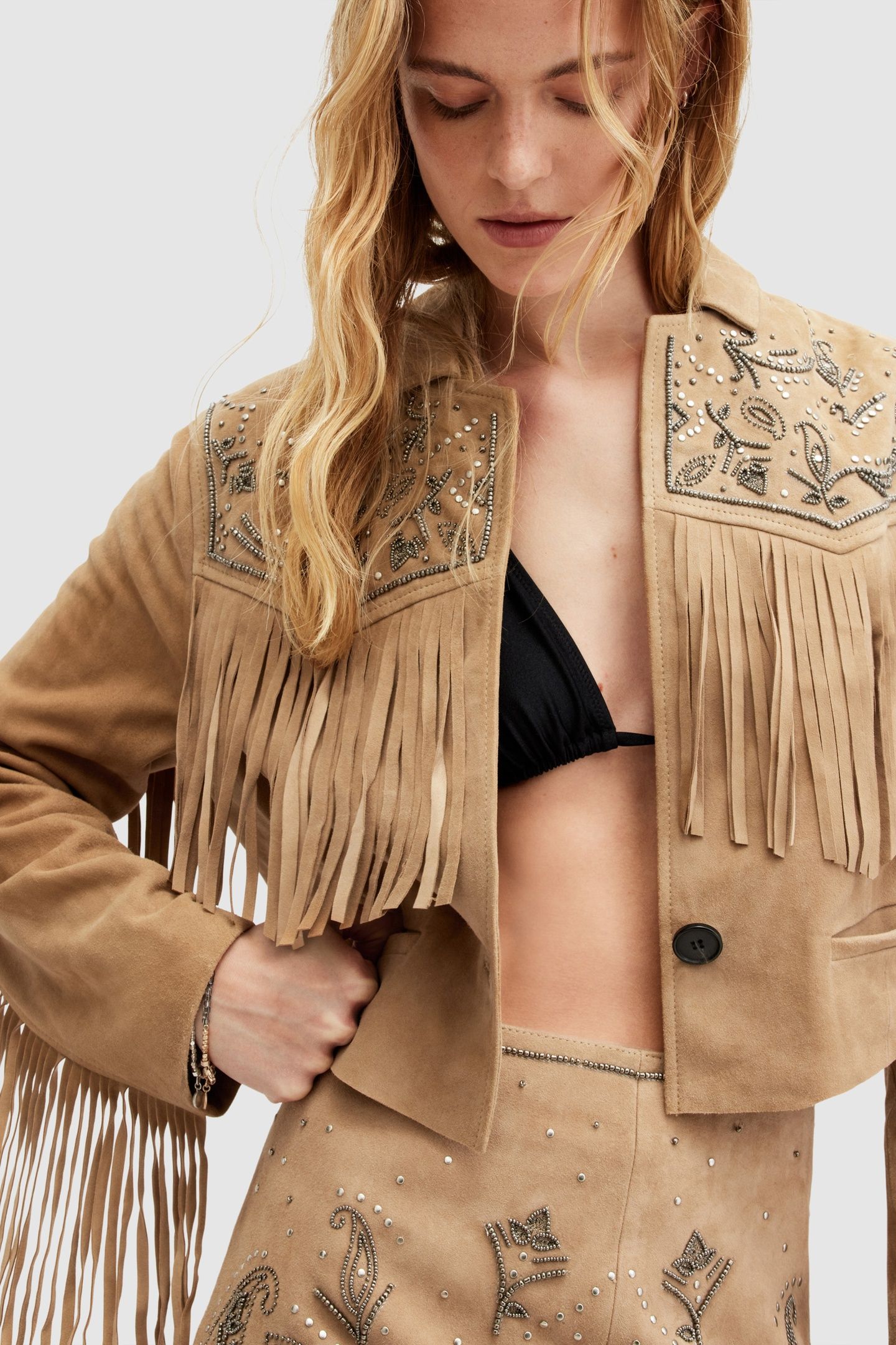 CORINNA SHAI BLAZER TAN BROWN 7