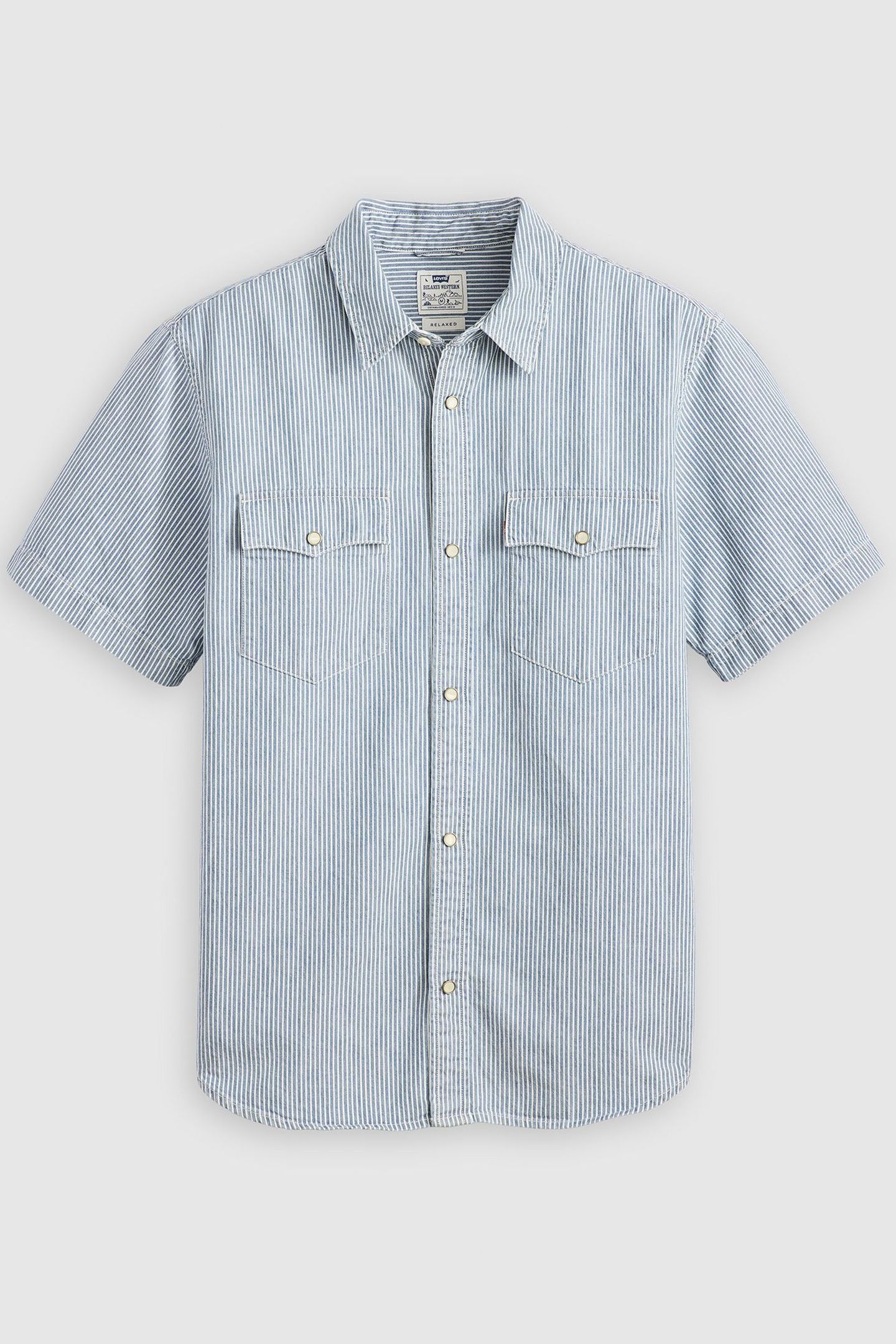 SHORT SLEEVE RELAXED WESTERN SHIRT BLUE 5