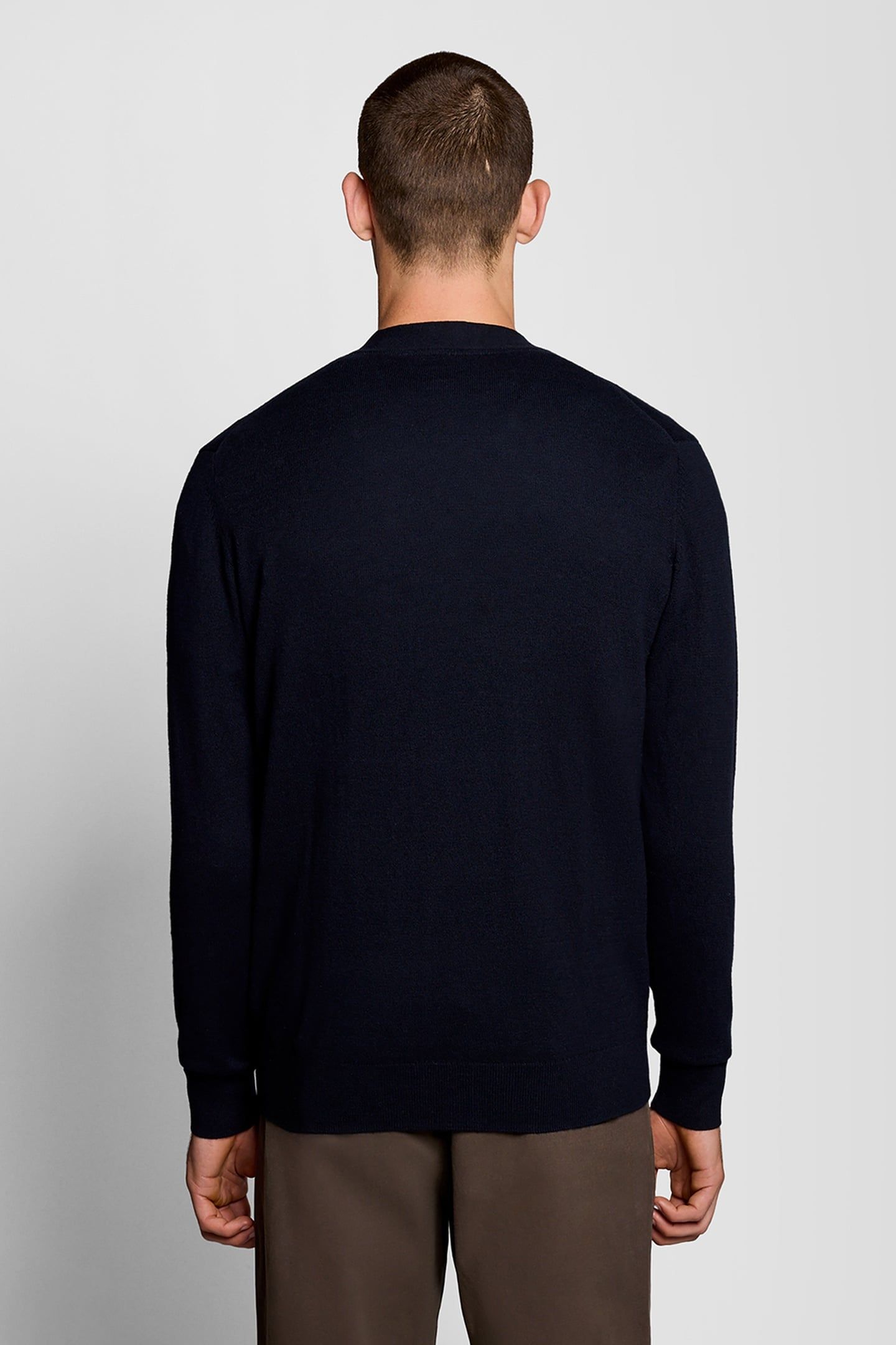 COTTON MERINO V NECK CARDIGAN DARK NAVY 3