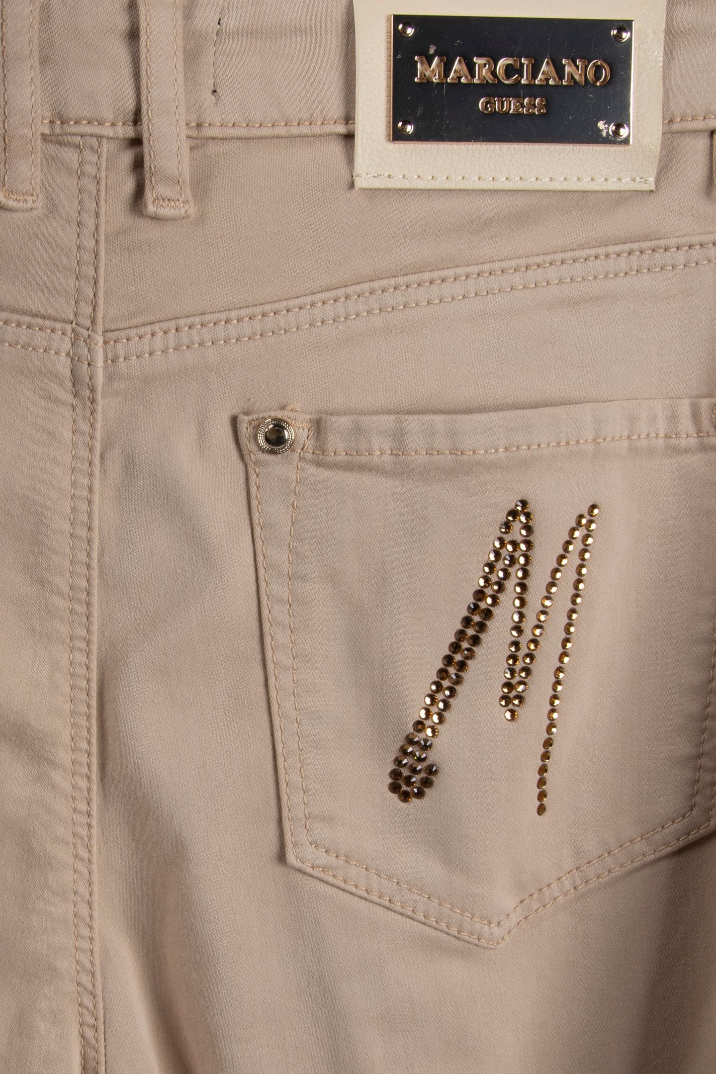 MARCIANO BY GUESS NEW KAYLA DENIM FAWN TAUPE MULTI 4