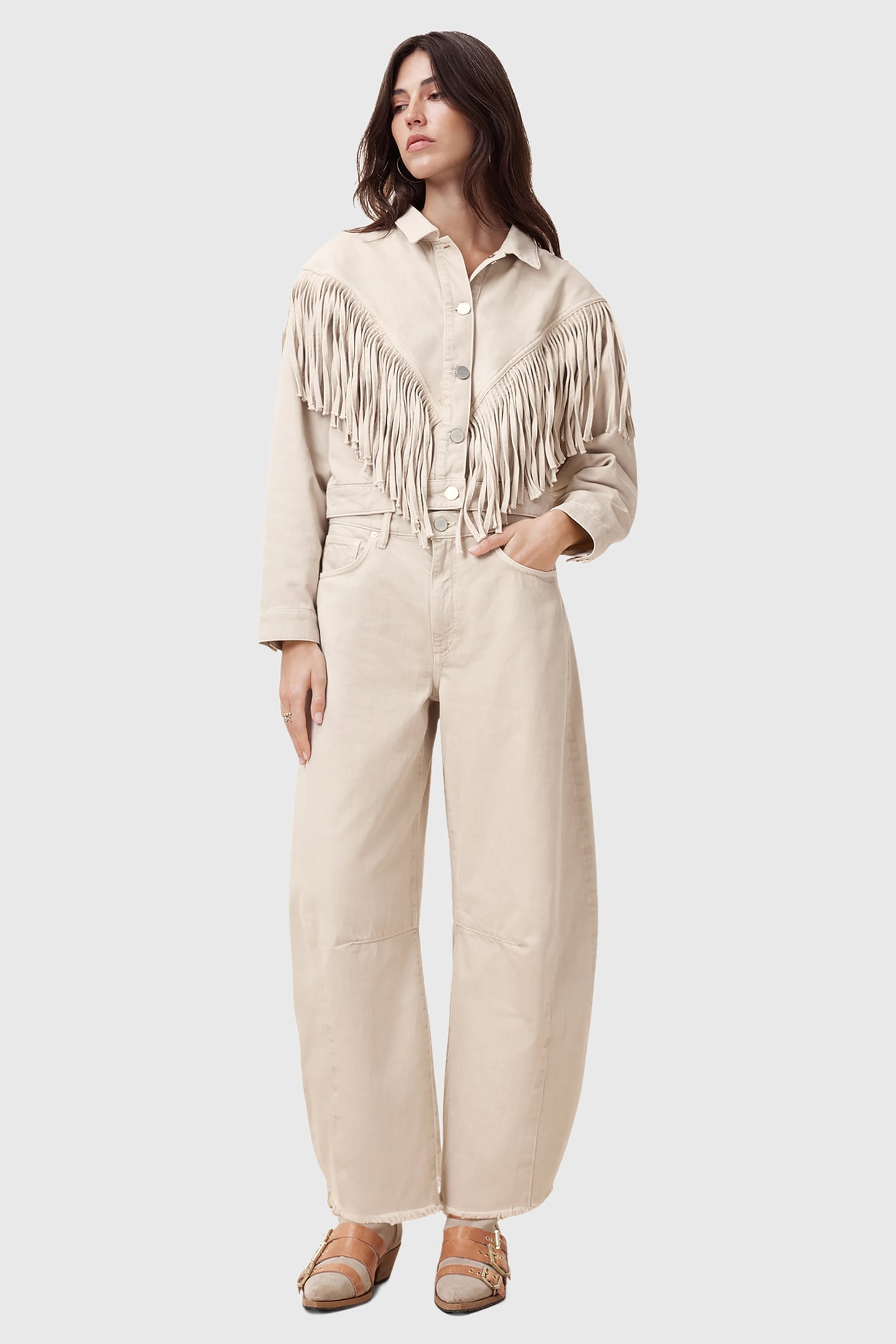 MARLENE FRNGE JACKET CREAM WHITE 1