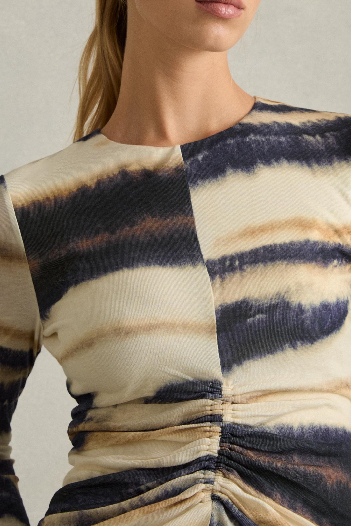 PRINTED JERSEY TOP CREAM/BLACK 4