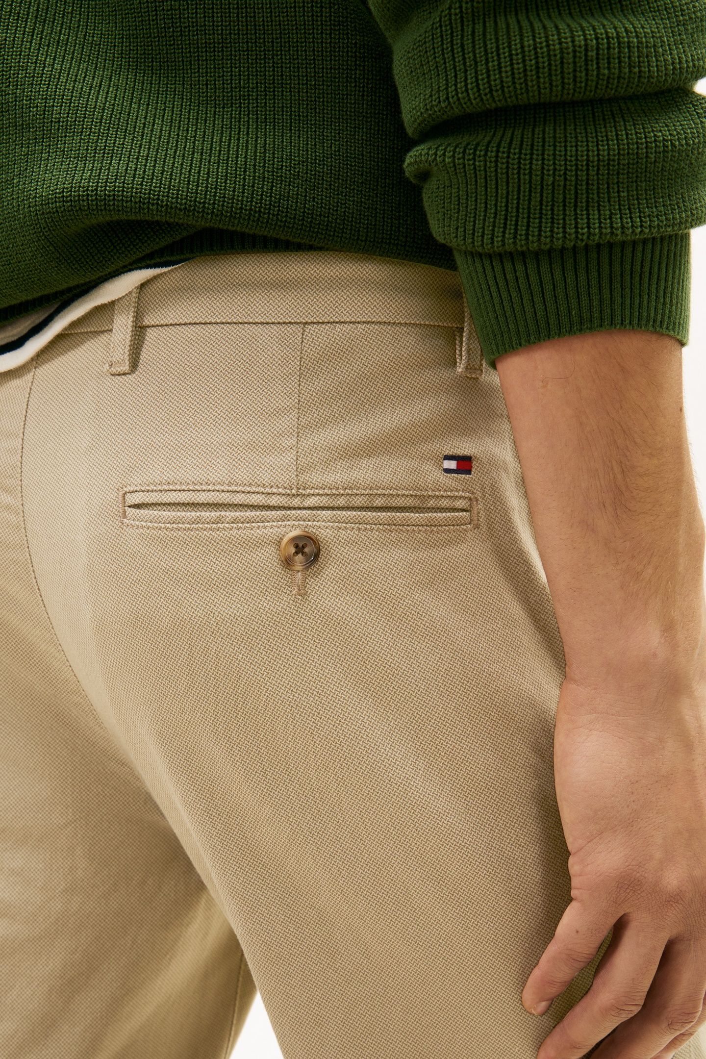 BLEECKER TEXTURED PRINT SLIM TROUSERS BATIQUE KHAKI 5