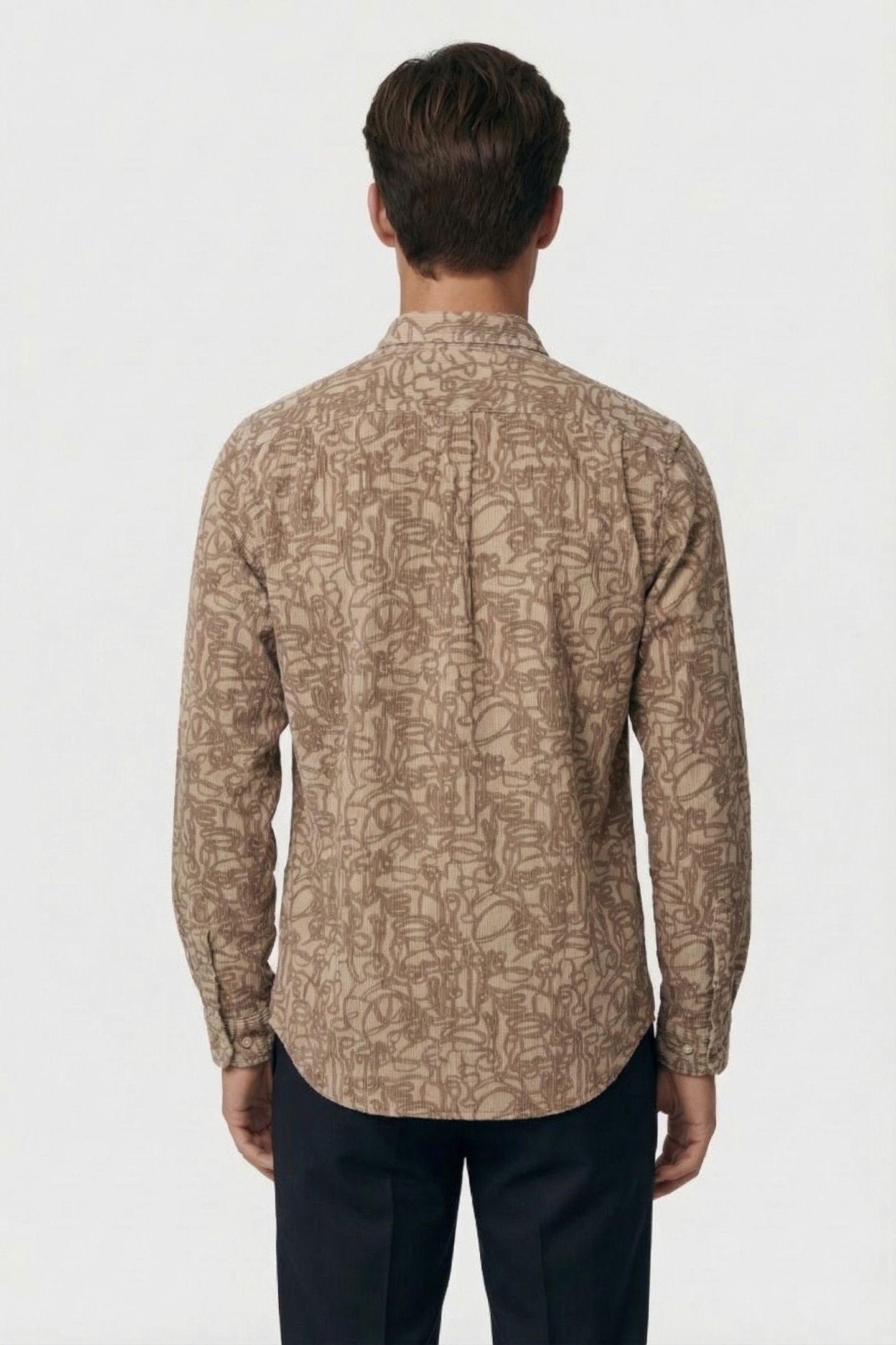 LS TAILORED FIT SHIRT BD COL LIGHT BEIGE 2