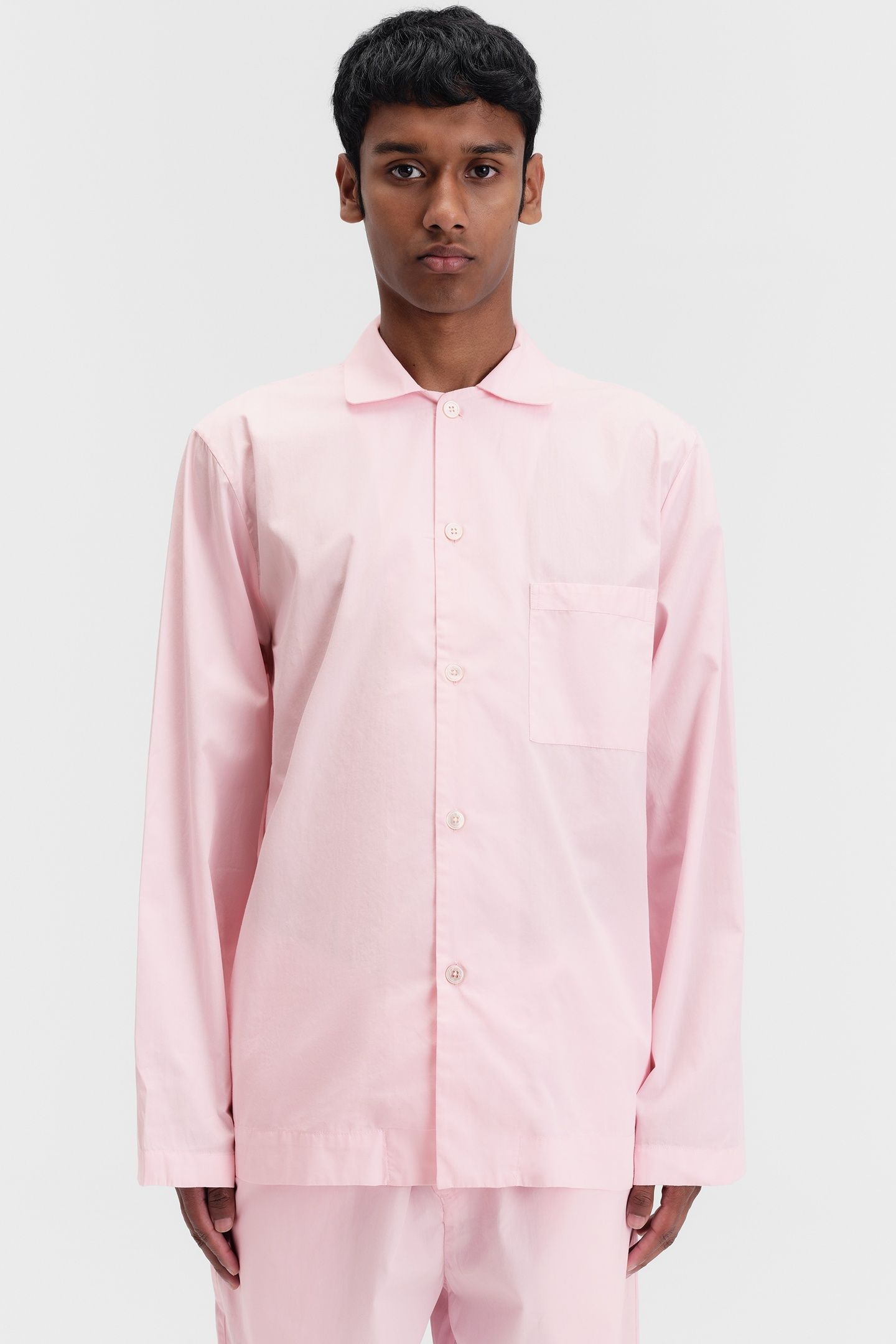 UNISEX POPLIN, PYJAMAS SHIRT SOFT PINK 2