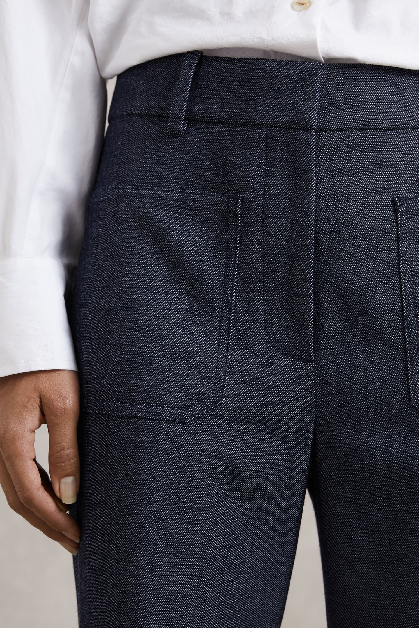 FLARE FLANNEL TROUSER BLUE 6