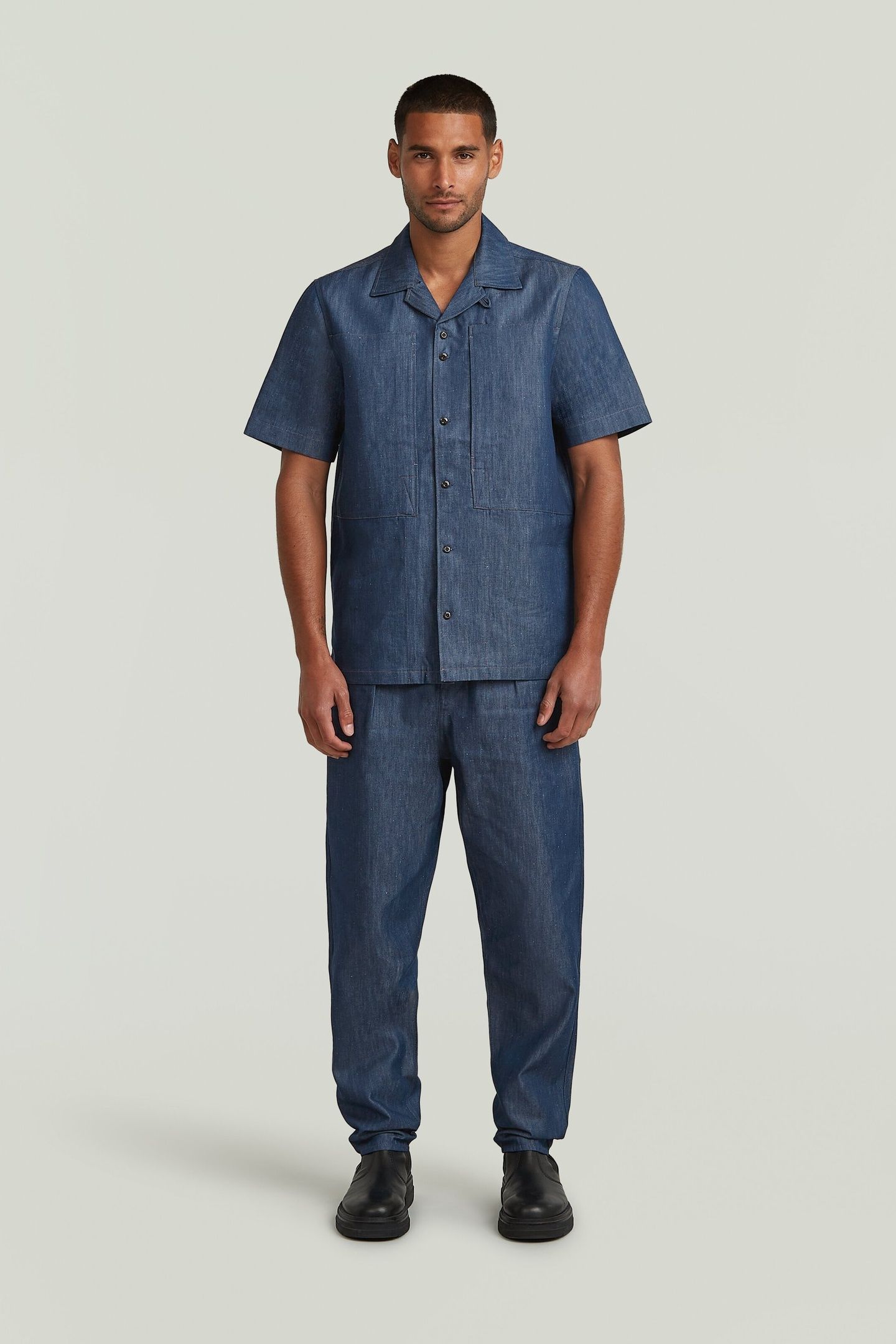WORKWEAR RESORT REGULAR SHIRT S/S RAW DENIM 1