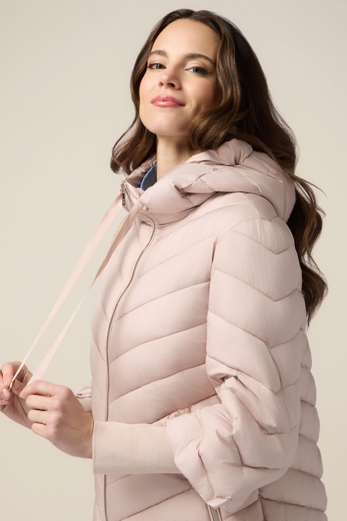 LIGHTWEIGHT DOWN JACKET WITH HOOD AND CUFFS PINK 4
