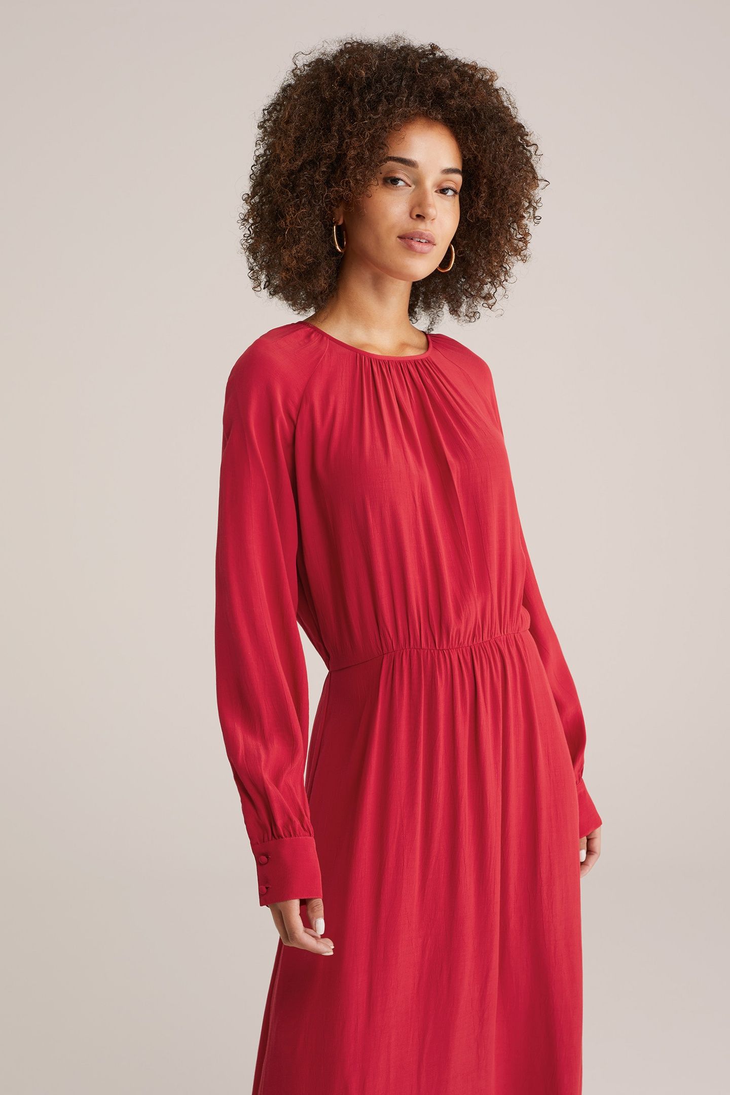 DRESS MAXI LENGTH FIRE RED 4