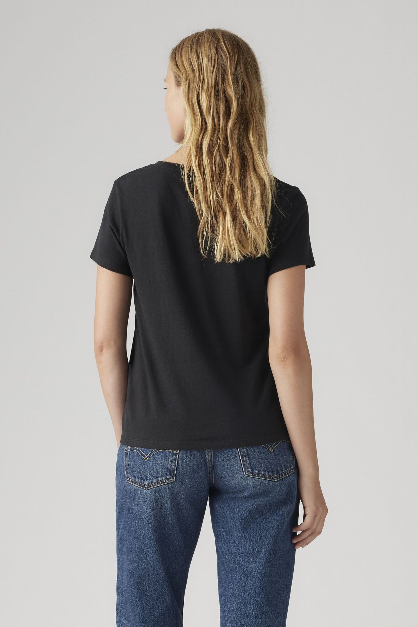 PERFECT SLUB V-NECK TEE BLACK 3