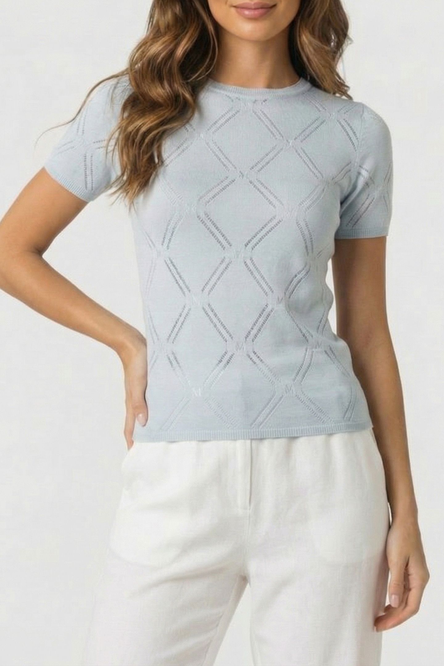 MARCIANO BY GUESS ANNA CN SS SWEATER HELIUM 1