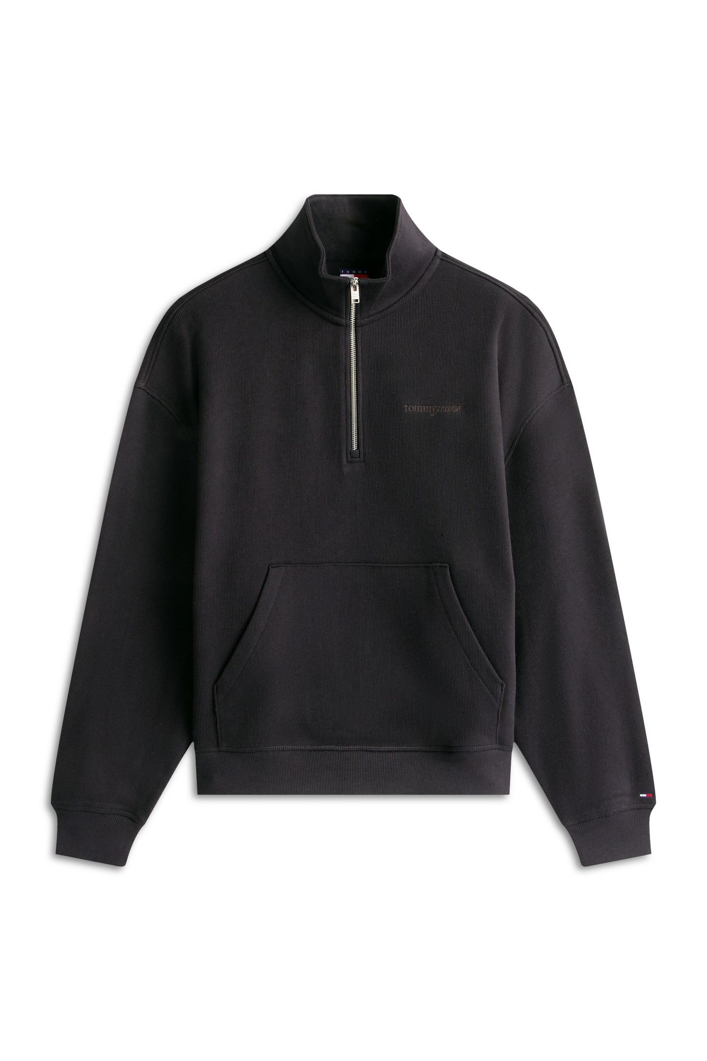90S SCRIPT RIB FLEECE SWEATSHIRT BLACK 4