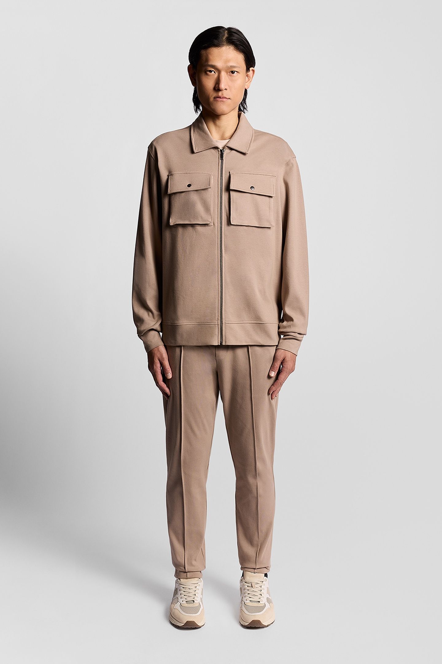 INTERLOCK JERSEY OVERSHIRT COBBLESTONE 1