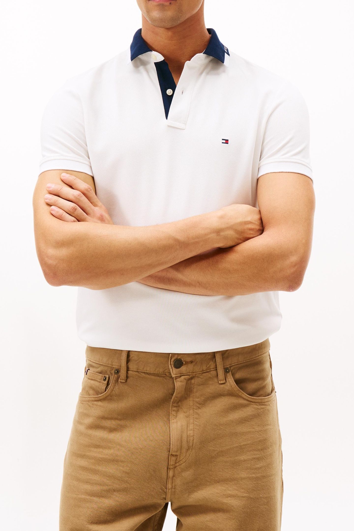 PIQUE GRAFIC COLLAR POLO ECRU 1