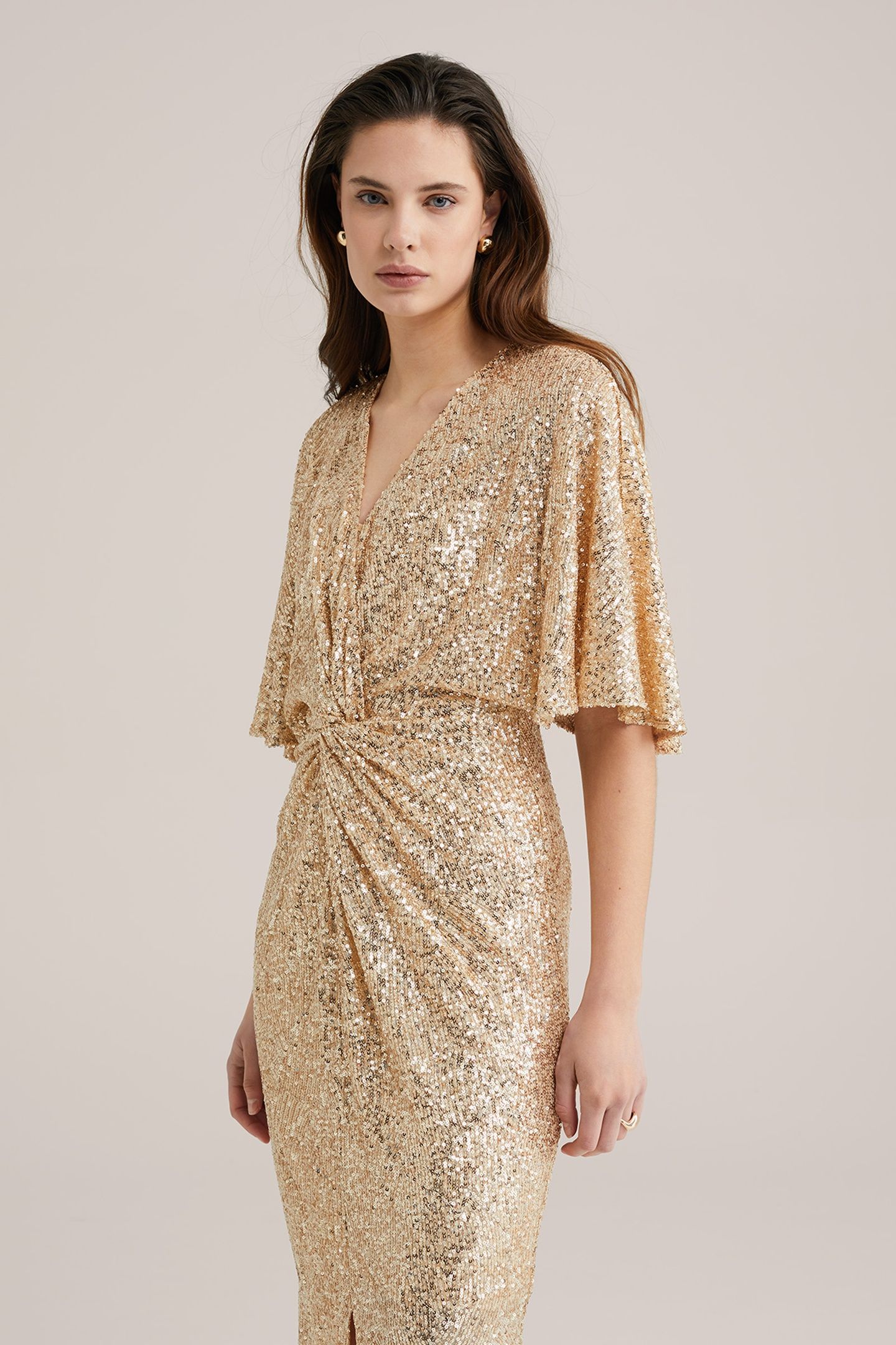 DRESS MID LENGTH GOLD 1