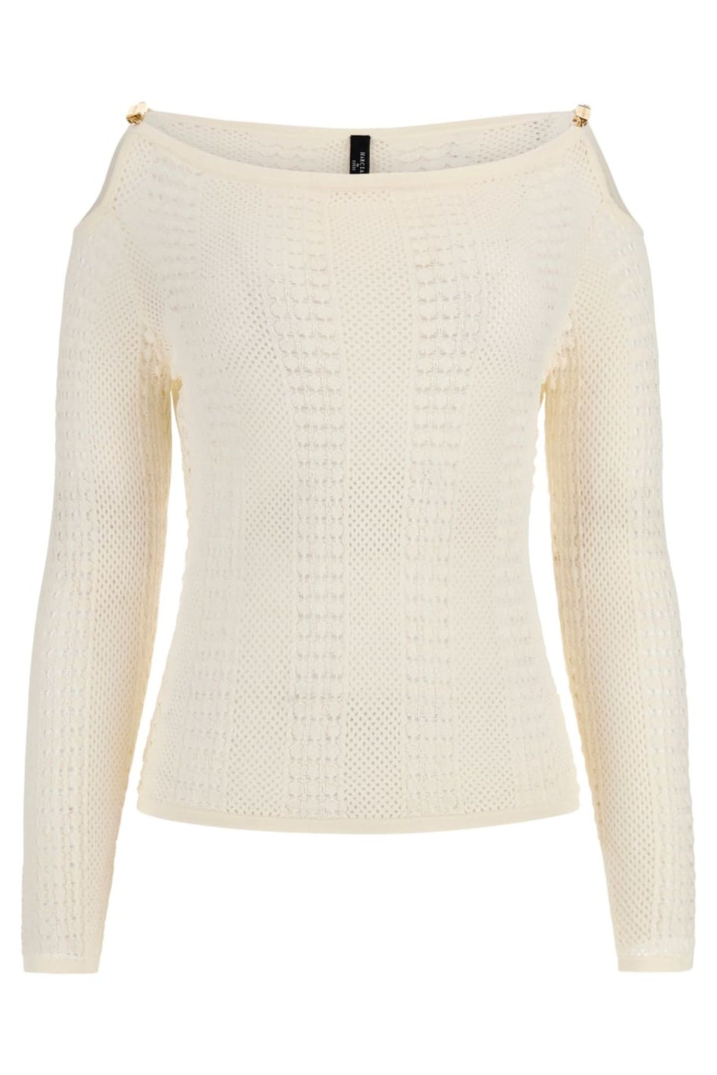 MARCIANO BY GUESS EMMA LS CUT OUT TOP SWEATER SANDY SHORE 1