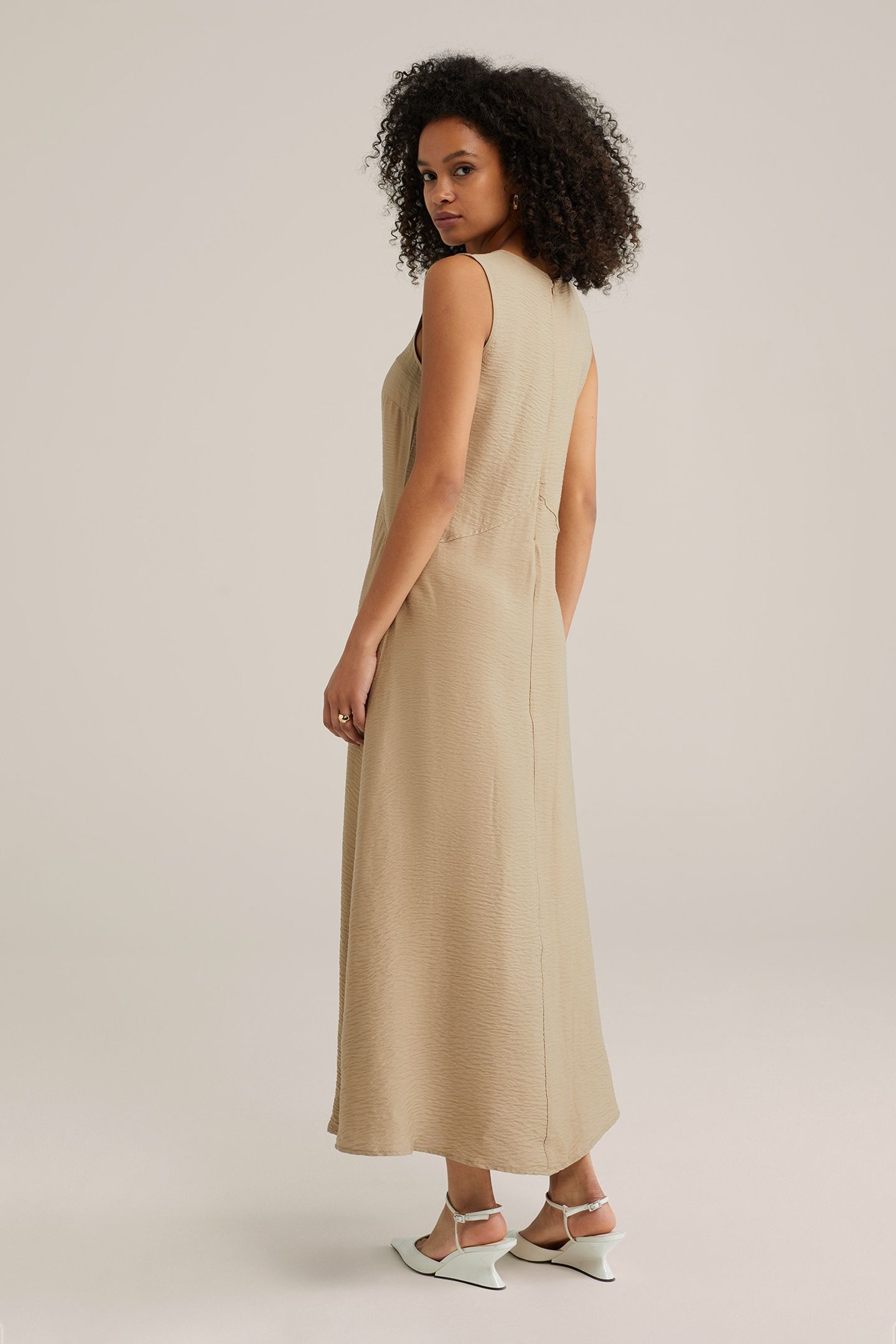 DRESS MID LENGTH BEIGE 2