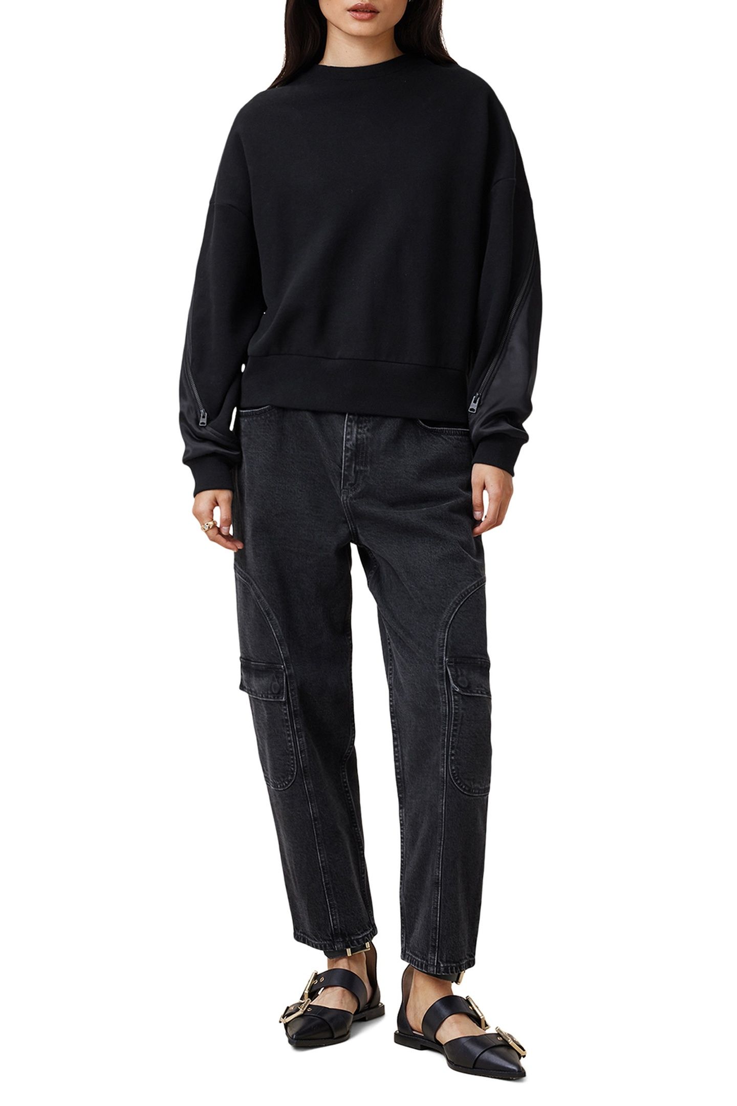 PEGGY ZIP SWEATSHIRT BLACK 1