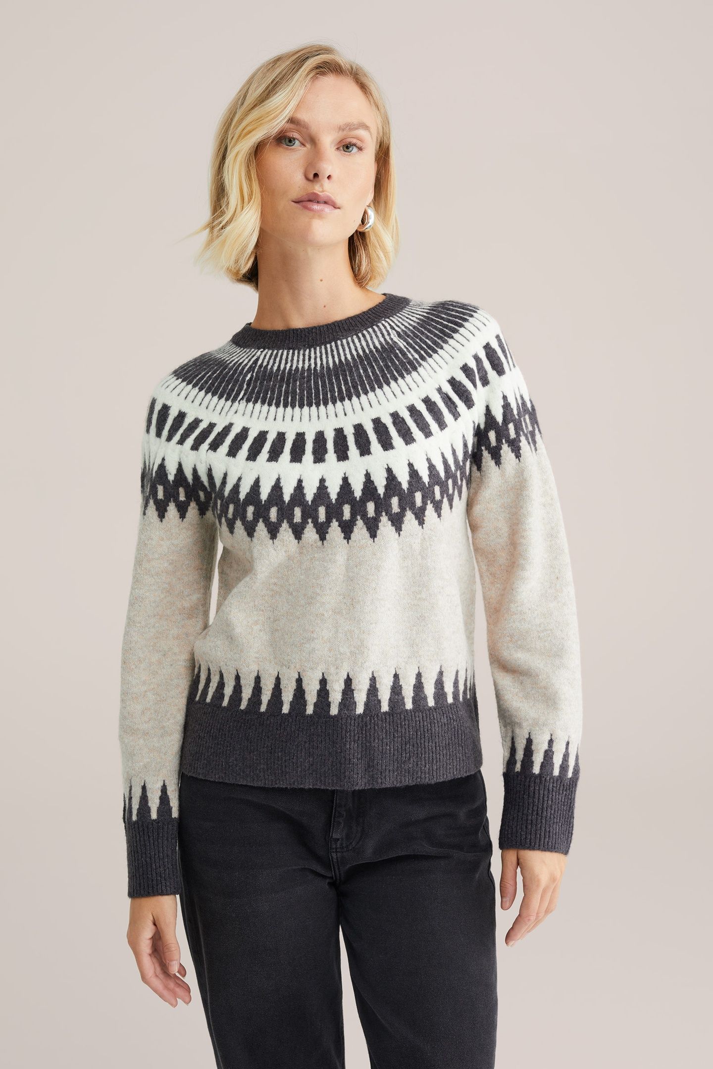 KNITTED PULLOVER GREIGE 1