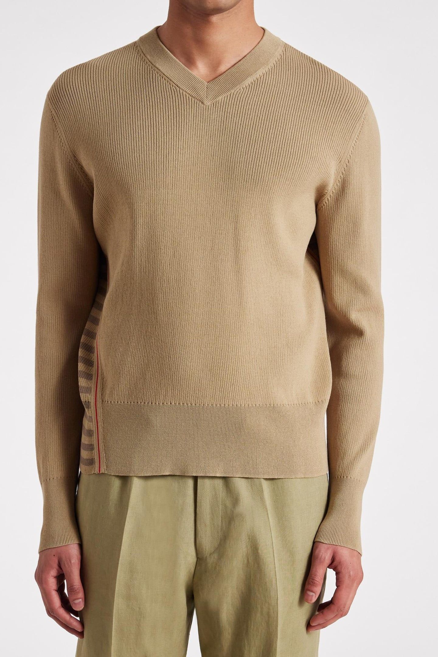 SWEATER V NECK LIGHT BEIGE 1