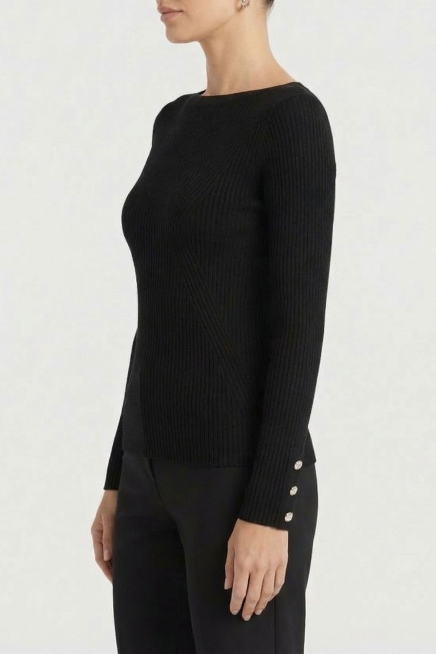 MARCIANO BY GUESS ISA LS BOAT NECK TOP SWEATER JET BLACK 3