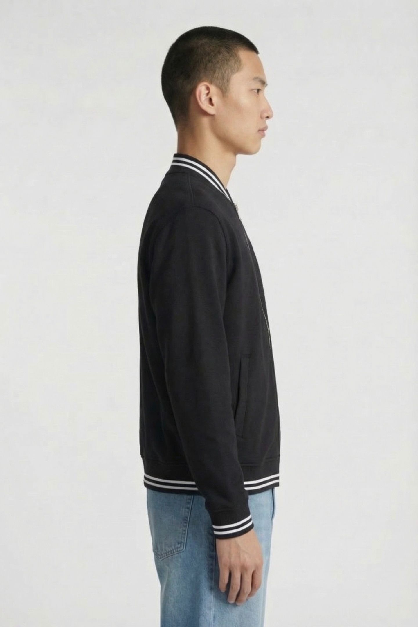 BLACK SWEAT ZIP JACKET 2