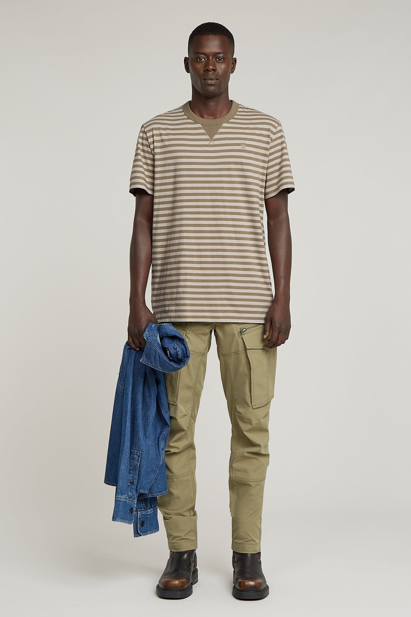 NIFOUS STRIPE R T ENSIS GREEN/DK BRICK STRIPE 1