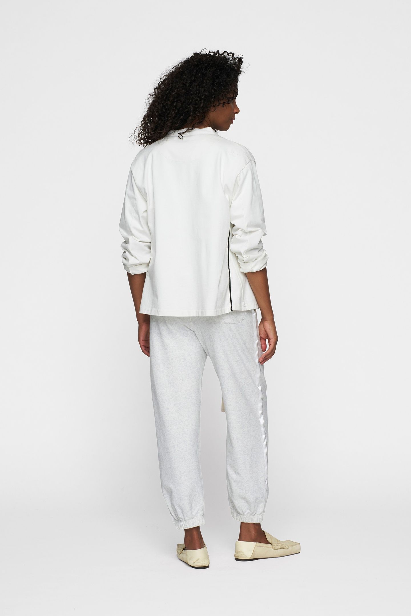 BELTED BAR JOGGER FLEECE WHITE MELEE 5