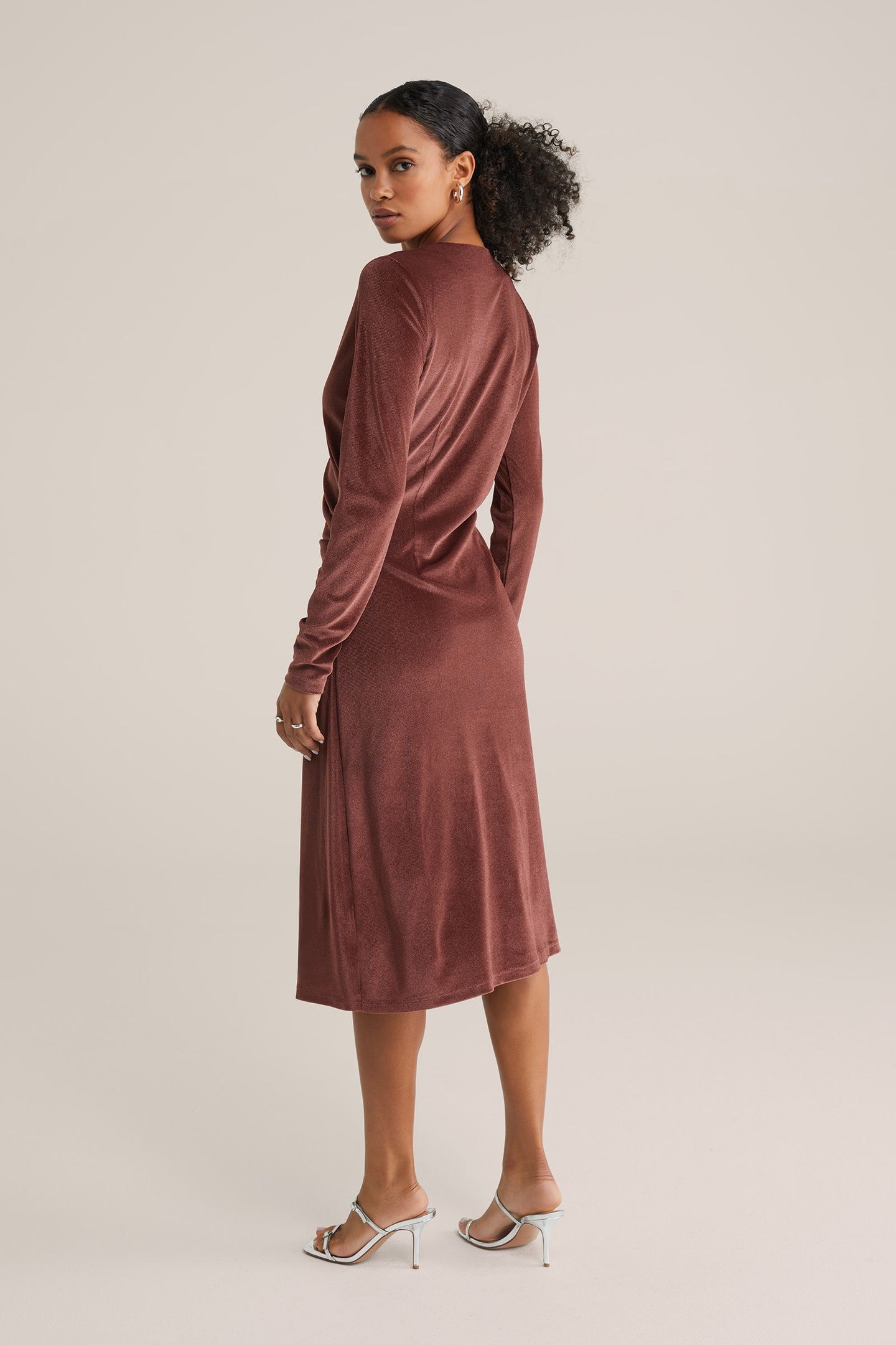 DRESS MID LENGTH BURGUNDY RED 3